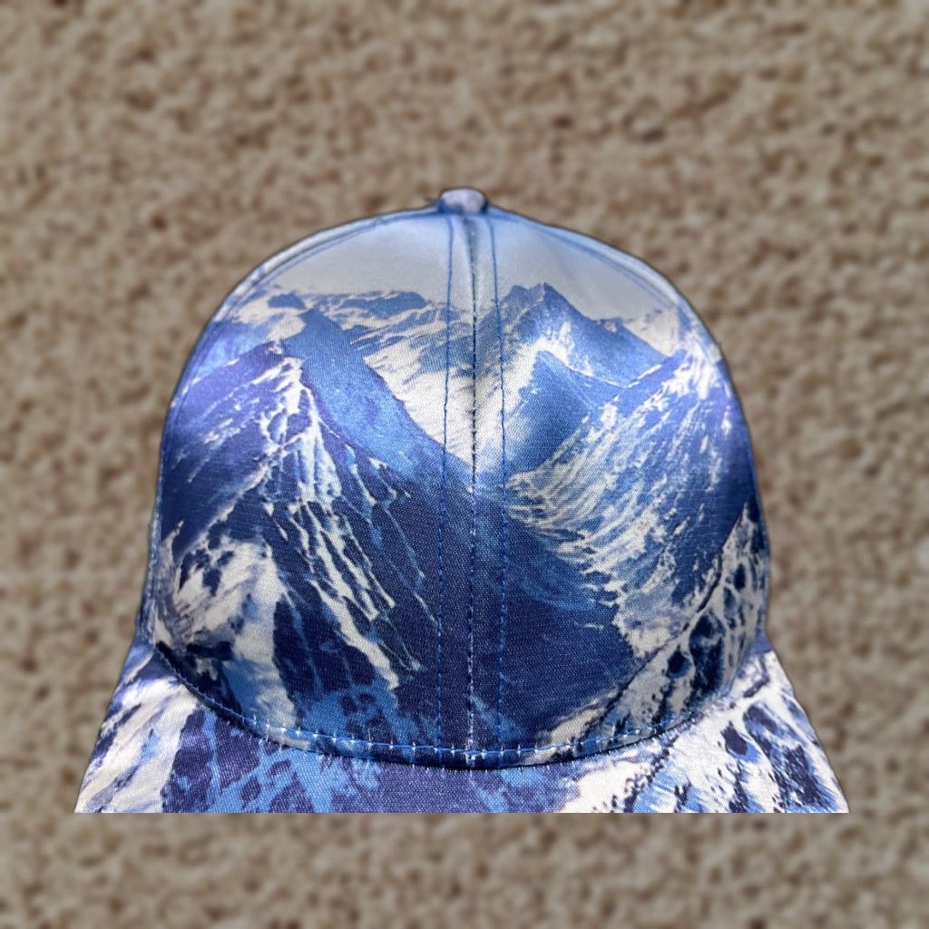 Vintage Snowy Mountains Hat Cap Strap Back Adult One Size Blue 100% Polyester Outdoor Size ONE SIZE - 1 Thumbnail