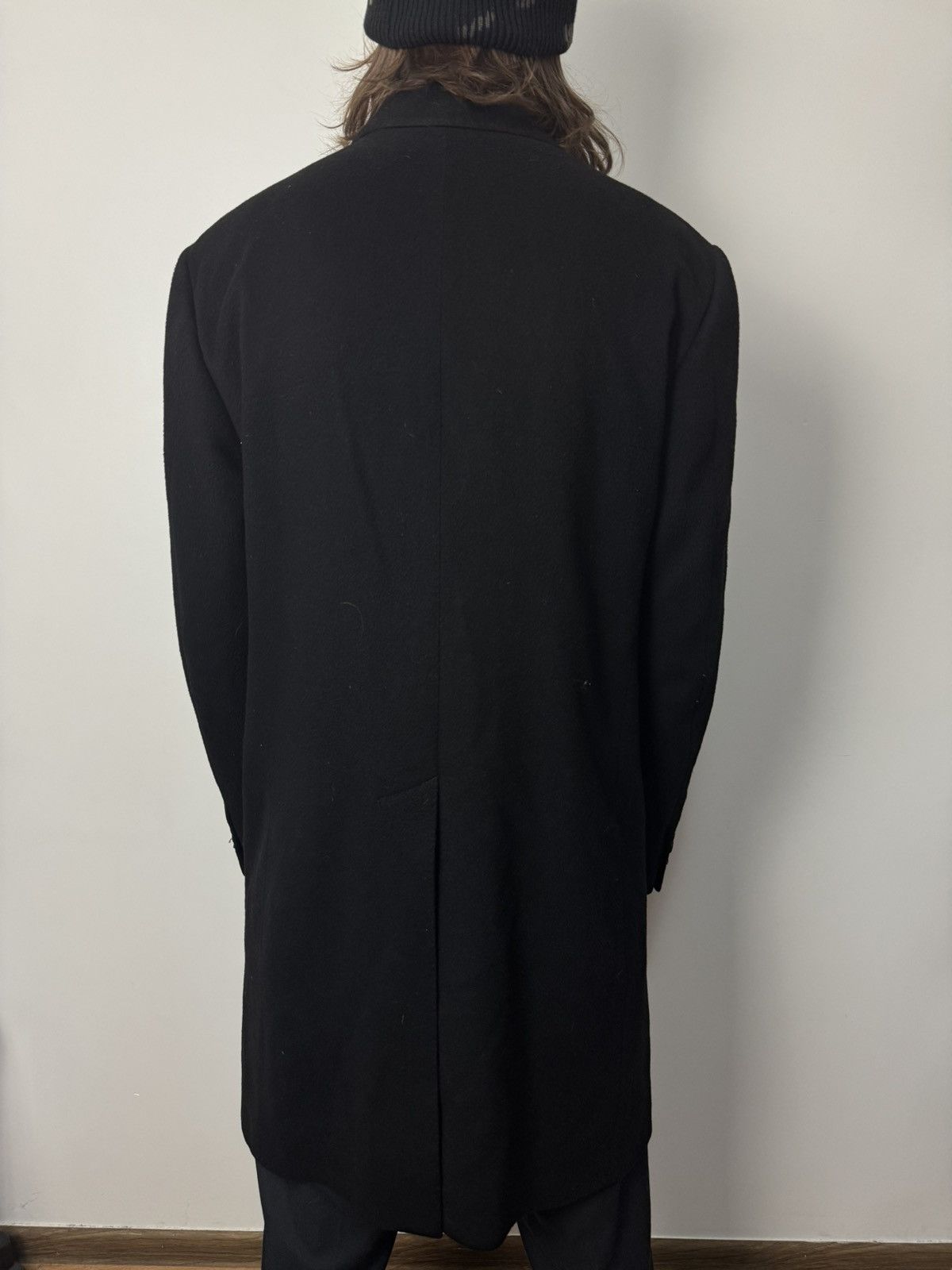 Corneliani Corneliani Black Virgin Wool Overcoat Made in Italy Size US L / EU 52-54 / 3 - 3 Thumbnail