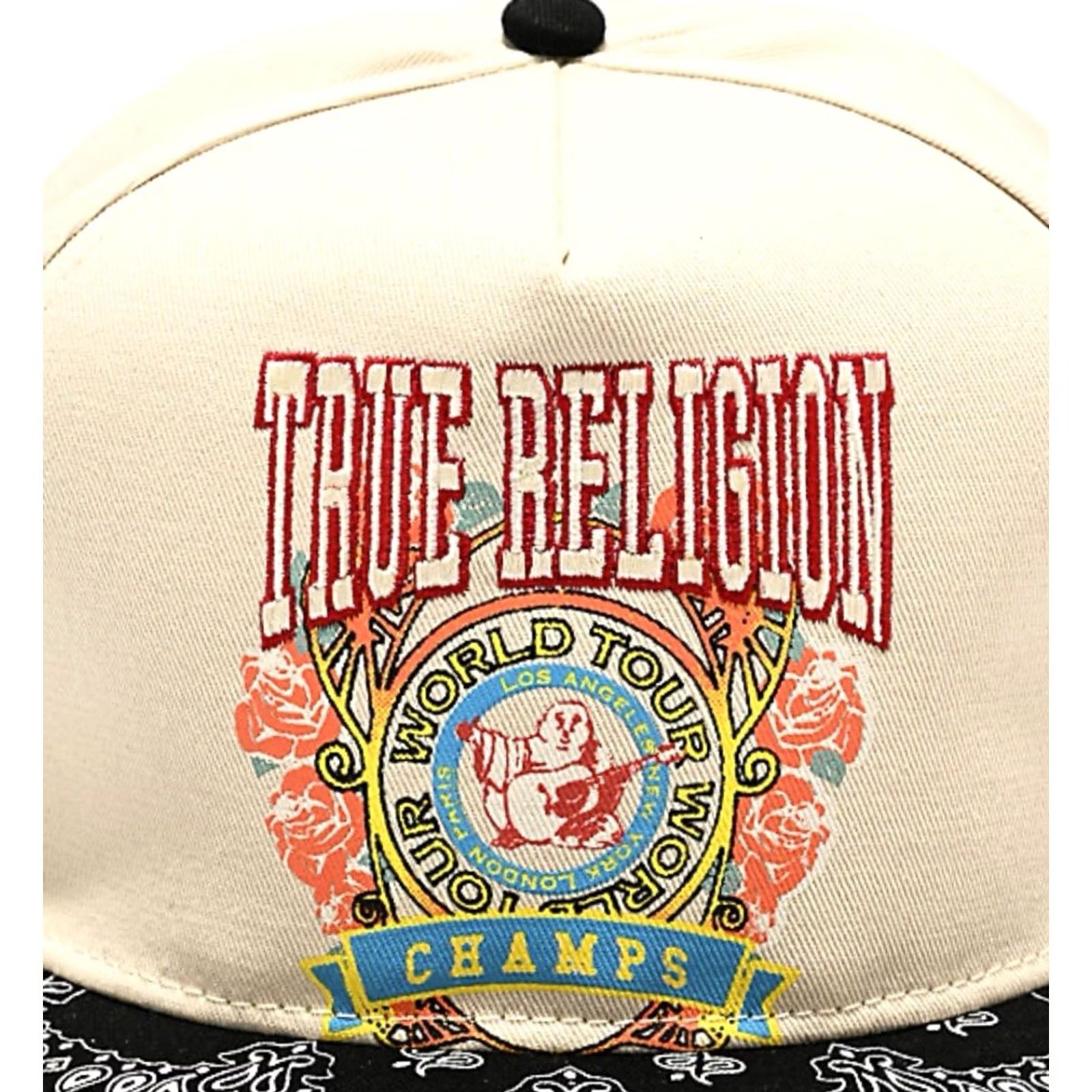 True Religion True Religion Hat Cap Snap Back Champs Tan Cream Black Paisley Men’s Adjustable Size ONE SIZE - 3 Thumbnail