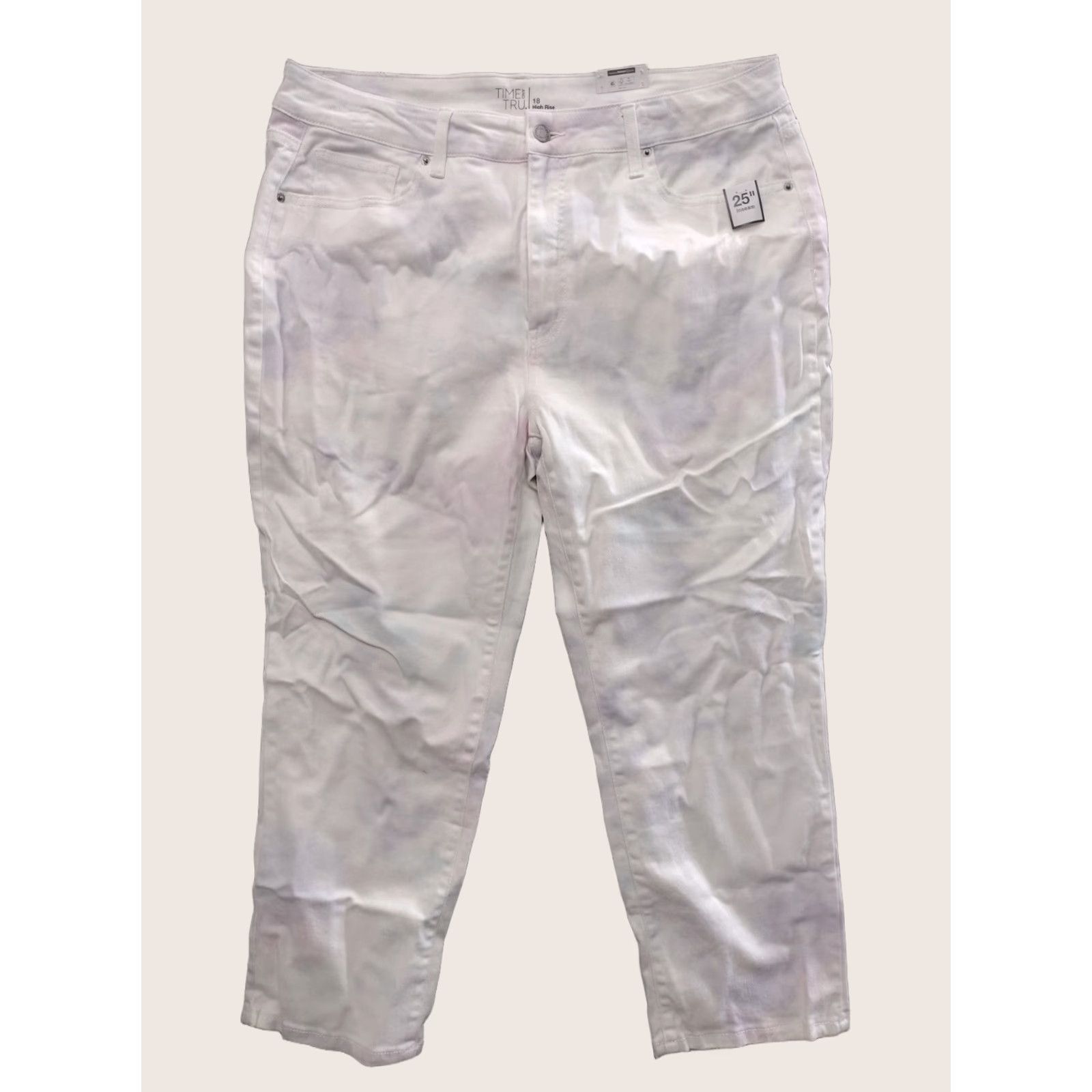 Vintage Time And Tru Jeans Time And Tru High Rise Jeans White Tie Dye 18 Womens Jeans White Tie Dye 18 Size 40" / US 18 - 1 Thumbnail