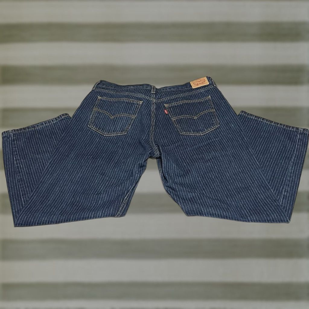 Levi's Levi's Jeans Pinstriped Low Pro Relaxed Straight Leg Womens 35x29 Denim Dark Blue 5-Pocket Pockets Vintage? No Ladies Girls Mens" Size 24" / US 00 / IT 34 - 1 Thumbnail