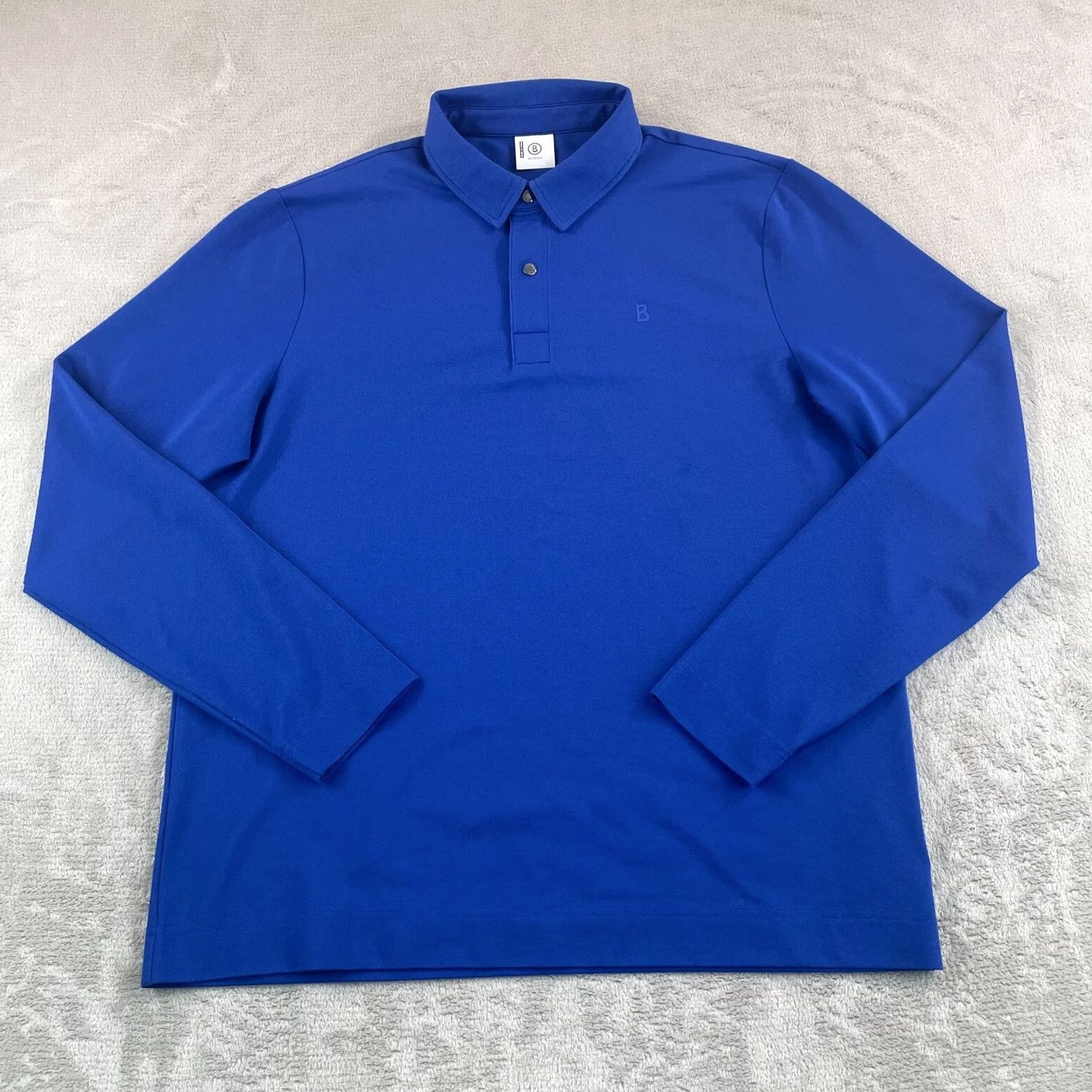 Bogner Bogner Timon Polo Shirt Men XL Blue Performance Golf Long Sleeve Designer Size US XL / EU 56 / 4 - 3 Thumbnail