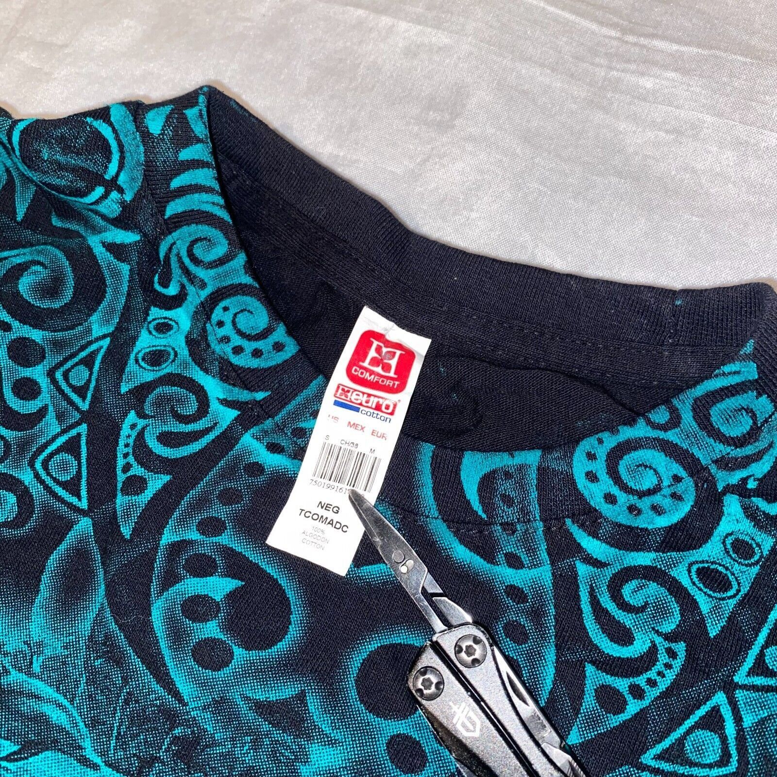 Gildan Vintage Y2K Cozumel Mexico Sea Turtles All Over Print Teal B Size US S / EU 44-46 / 1 - 2 Thumbnail