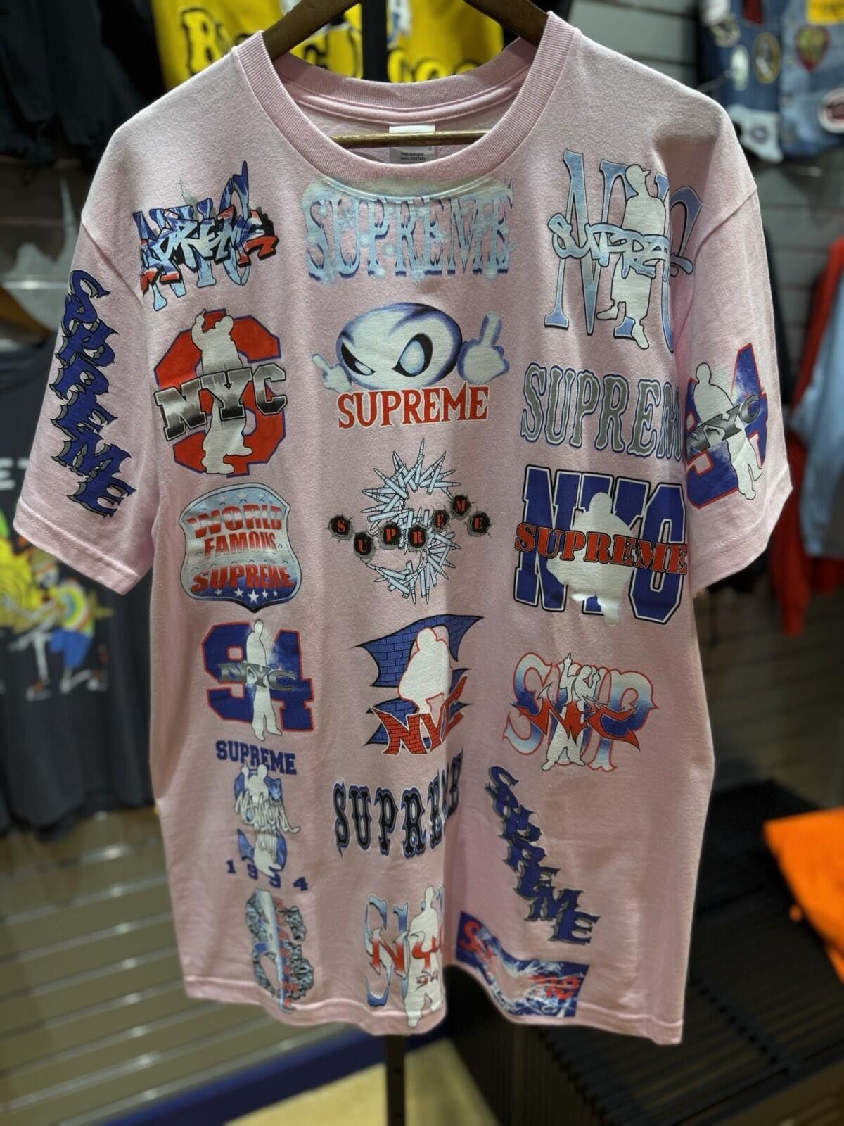 Supreme Supreme “Art Dealer” Tee Men's L Pink Preshrunk Graphic Tee Size US L / EU 52-54 / 3 - 6 Thumbnail
