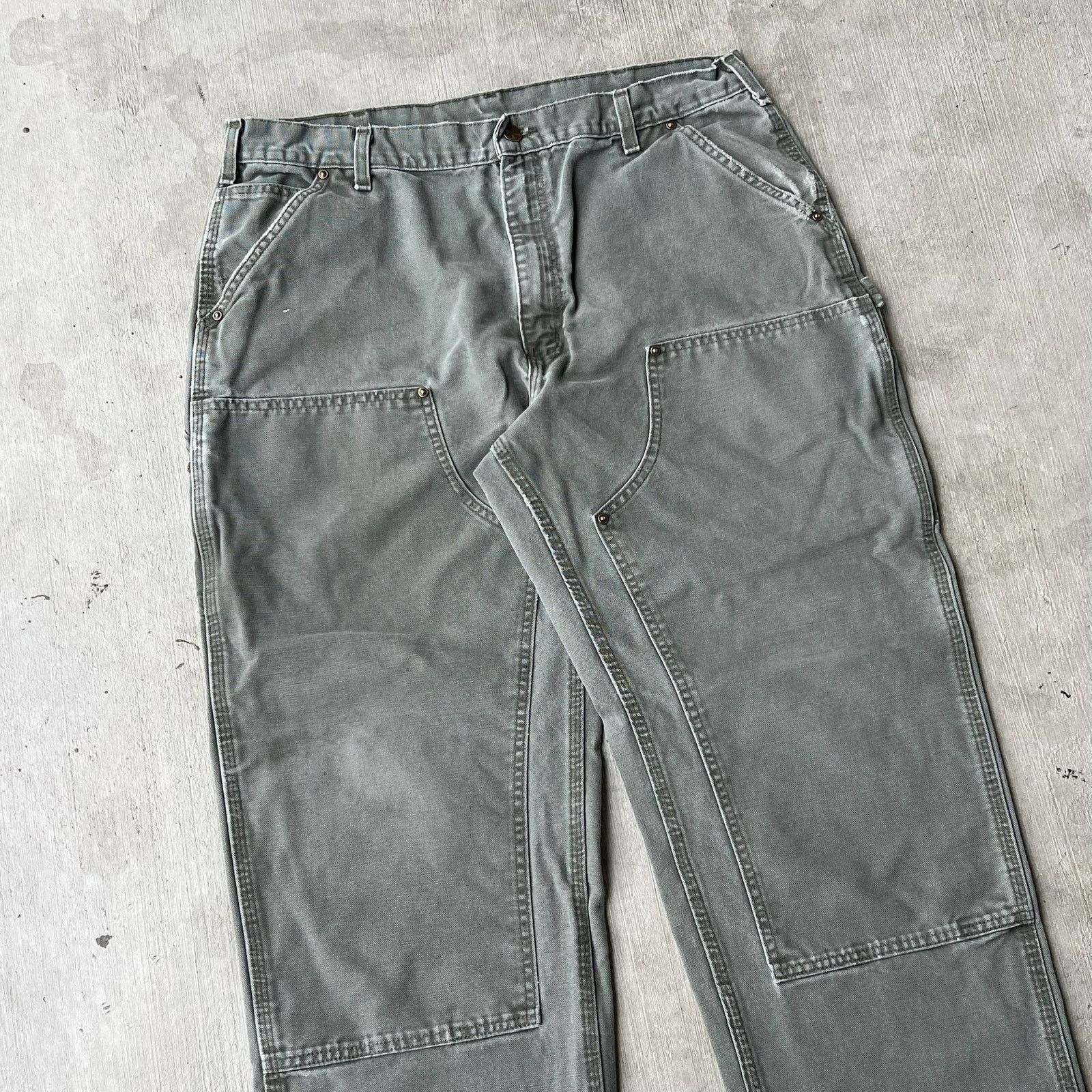 Carhartt × Vintage Carhartt MOS green double knee work wear carpenter pants Size US 35 - 2 Thumbnail