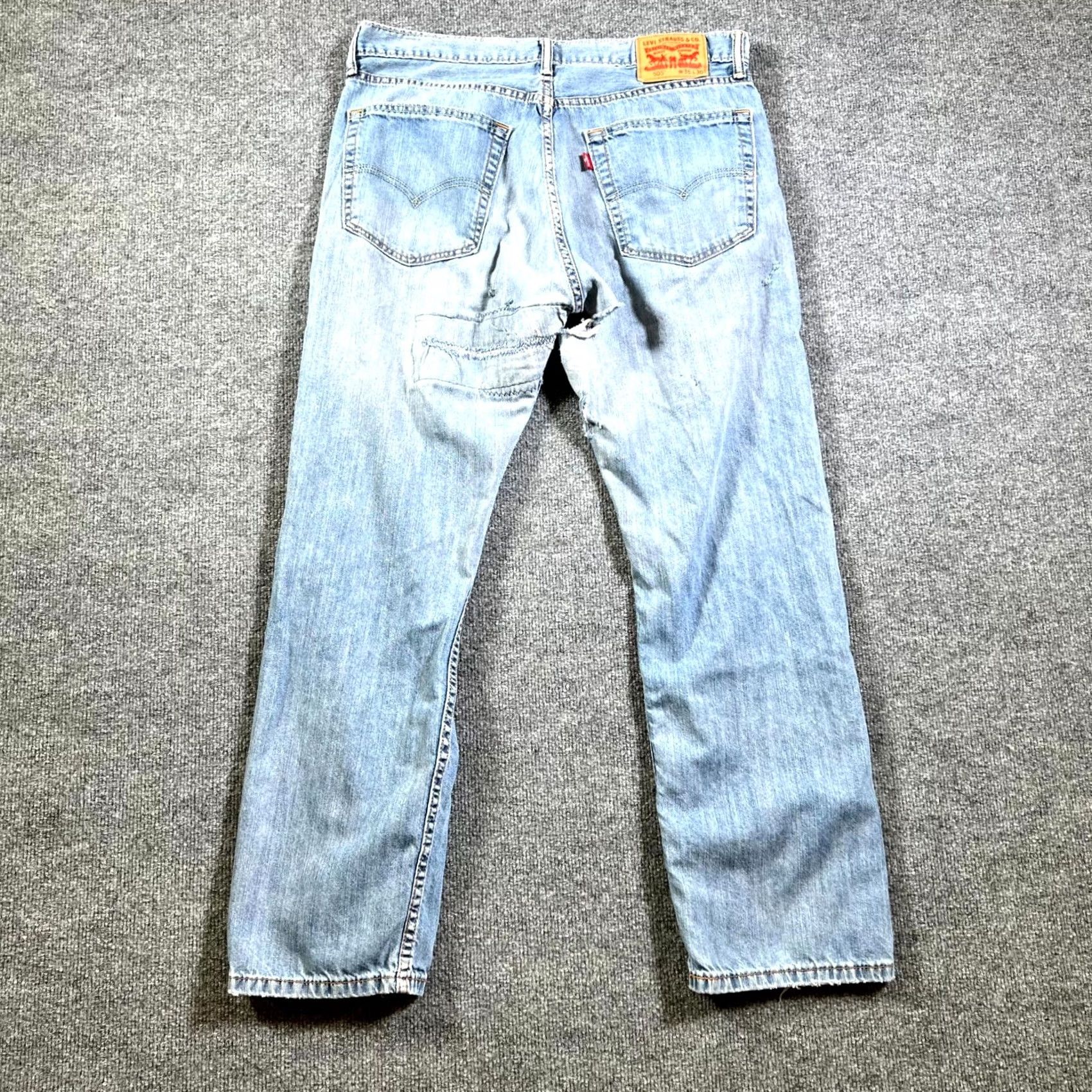 Levi's Levi's 505 Jeans Men 36x30 Blue Denim Regular Fit Straight Leg Streetwear Jeans Mens Blue 505 Straight Vintage No N/A Size US 36 / EU 52 - 2 Thumbnail