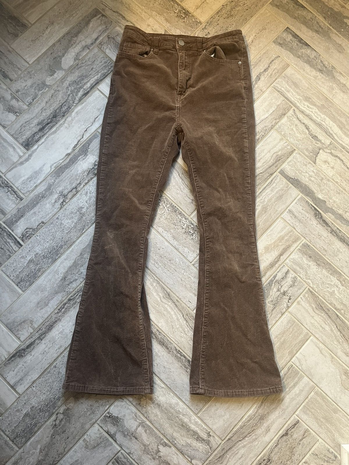 Vintage brown flared corduroy pants Size 27" / US 4 / IT 40 - 1 Thumbnail