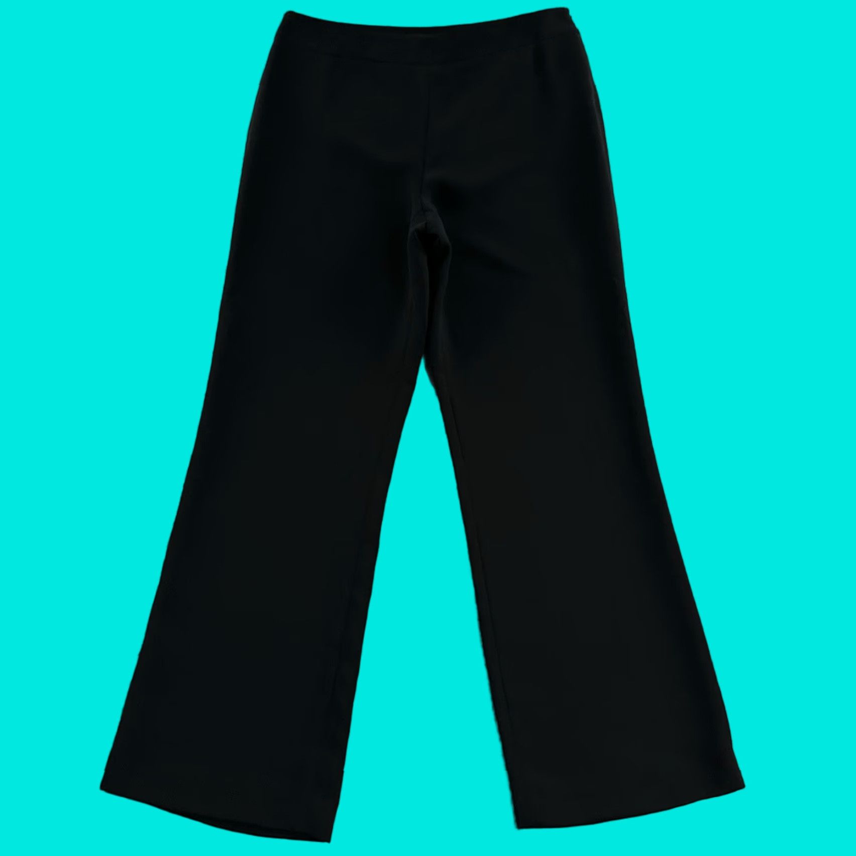Zara Zara Pants Womens S Black Satin Stripe Mid Rise Flat Front Zip  Straight Leg Dress Pants | Grailed