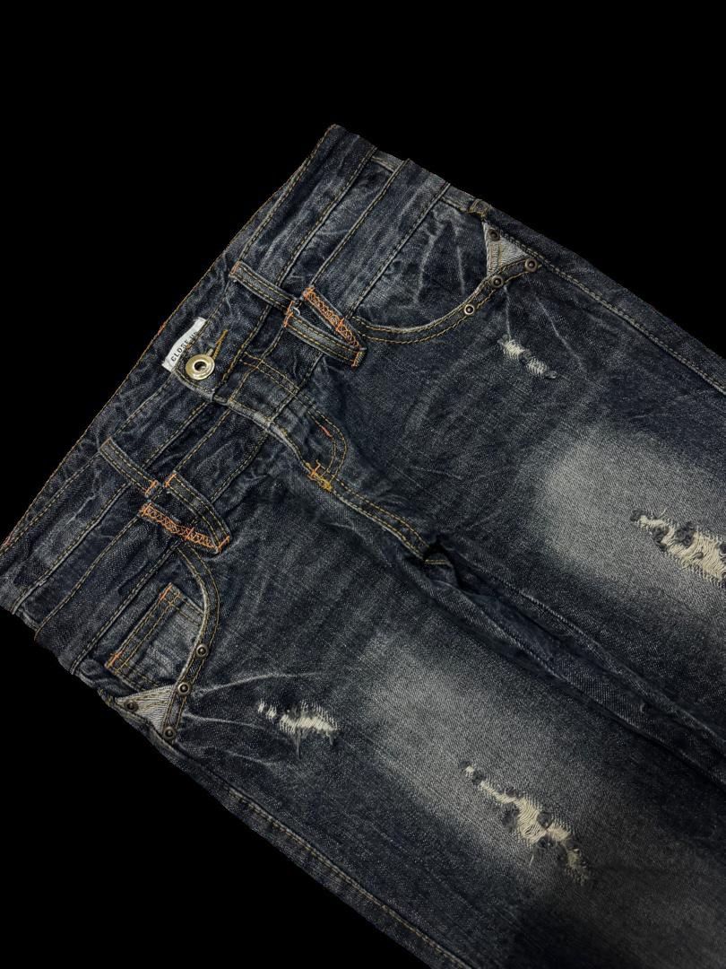 Seditionaries Insane Close Up 🇯🇵 Double Waist Distressed Mudwash Dark Jeans Size US 30 / EU 46 - 7 Thumbnail