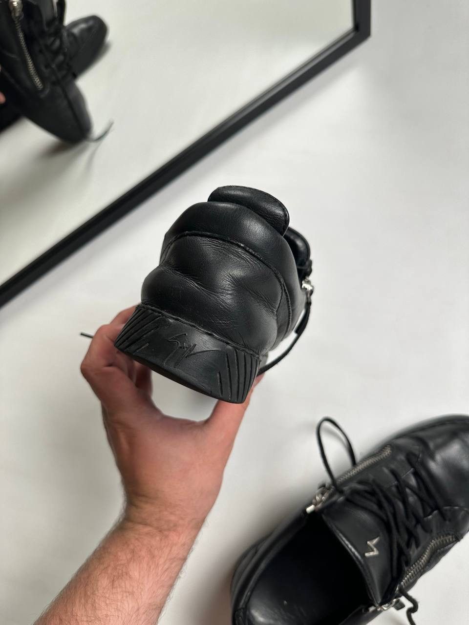 Giuseppe Zanotti Giuseppe Zanotti Frankie Zip-Detail Leather black Shoes Size US 10 / EU 43 - 9 Thumbnail