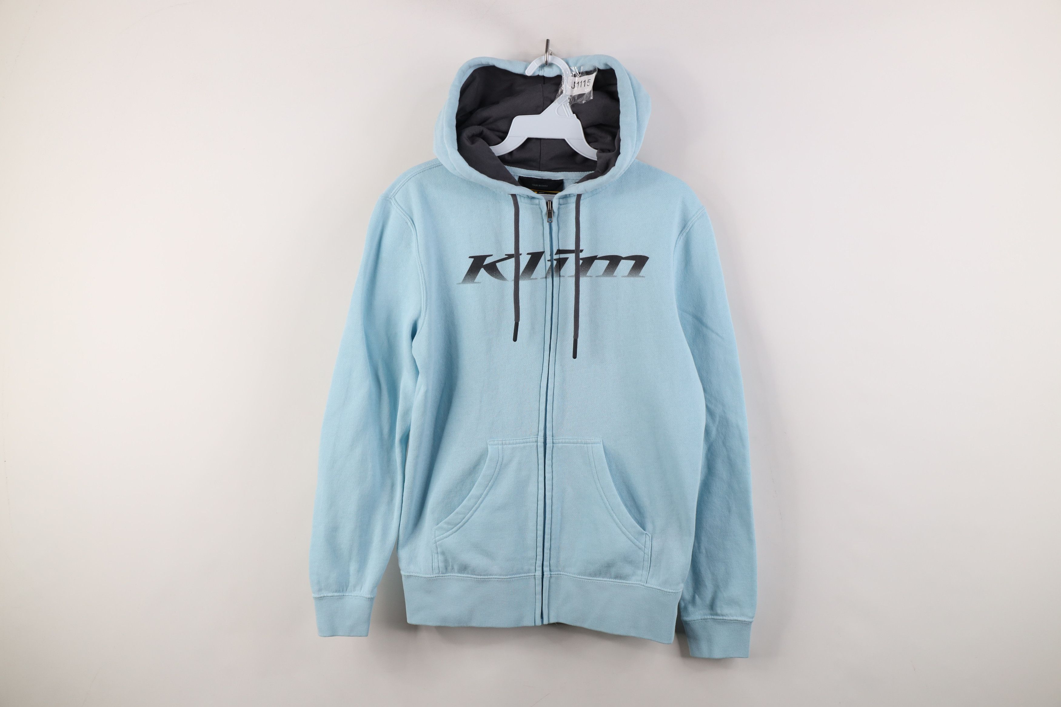 Vintage Klim Racing Spell Out Full Zip Hoodie Sweatshirt Light Blue Size XS / US 0-2 / IT 36-38 - 1 Thumbnail