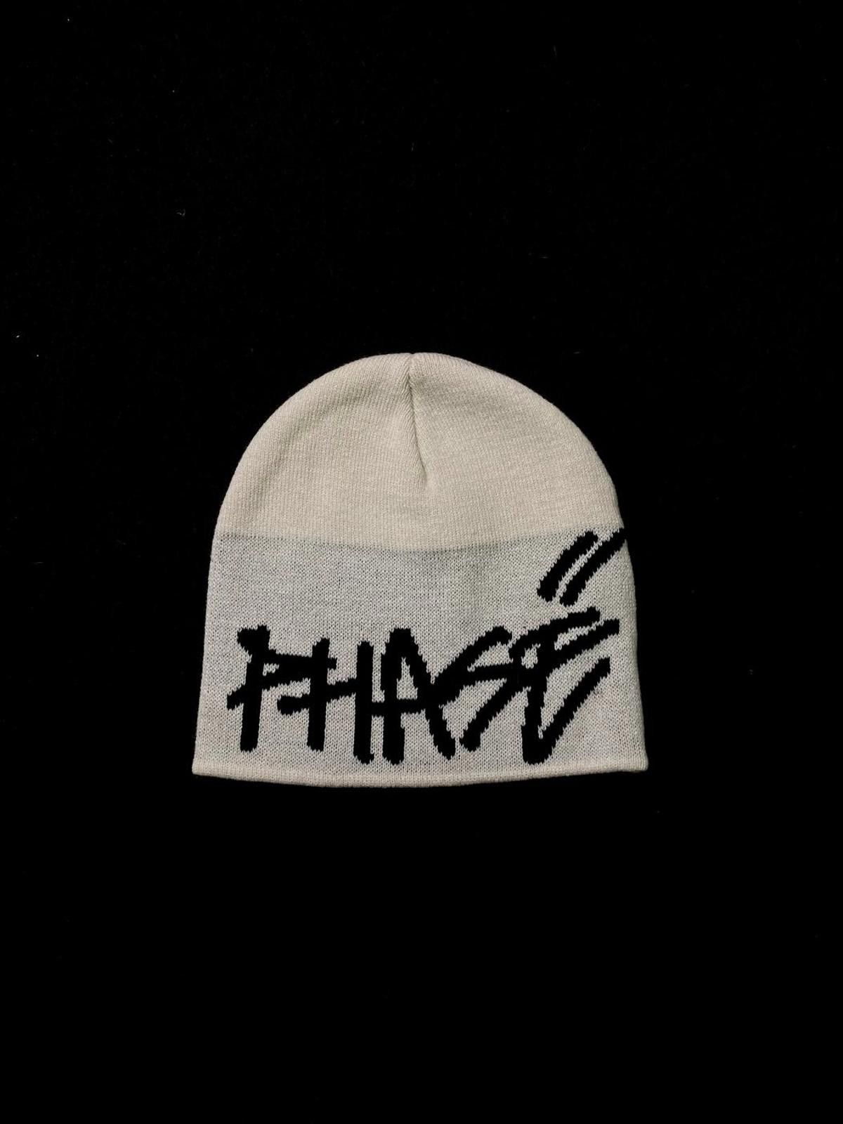 Japanese Brand Phase Nine Graffiti Graphic No Cuff Knit Beanie Hat Beige Size ONE SIZE - 1 Thumbnail