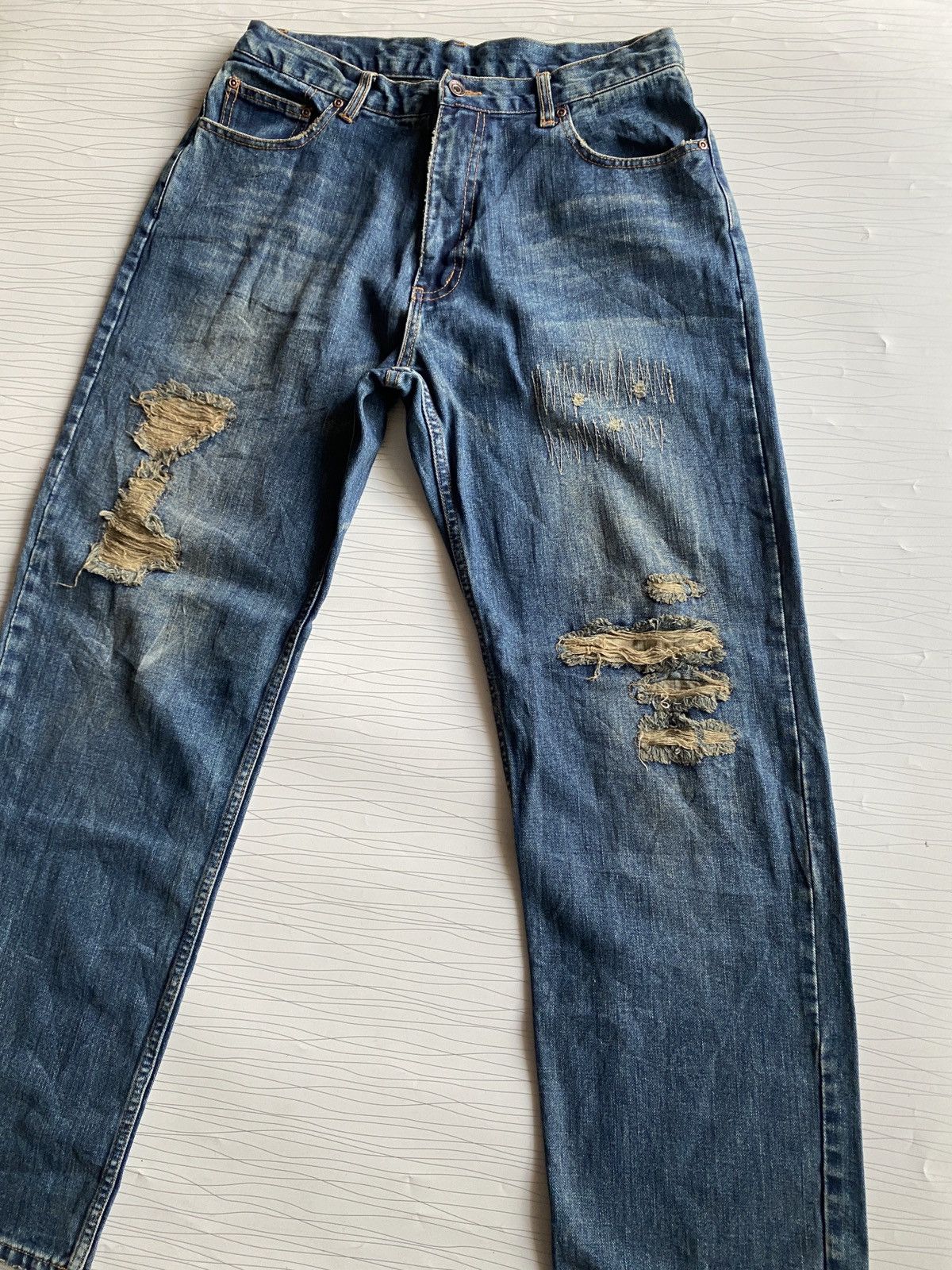 Japanese Brand Japanese Nylus Ripped Denim Jeans Size US 34 / EU 50 - 2 Thumbnail
