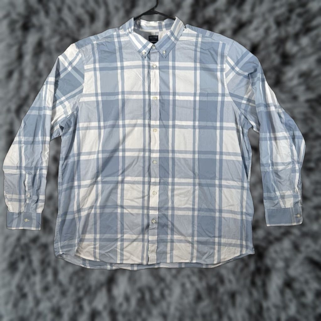 Gap GAP Shirt Plaid Coolmax XXL Button-Up Button-Down Collared Casual Business Preppy Classic Comfort Performance Men Regular Blues Size US XXL / EU 58 / 5 - 1 Thumbnail