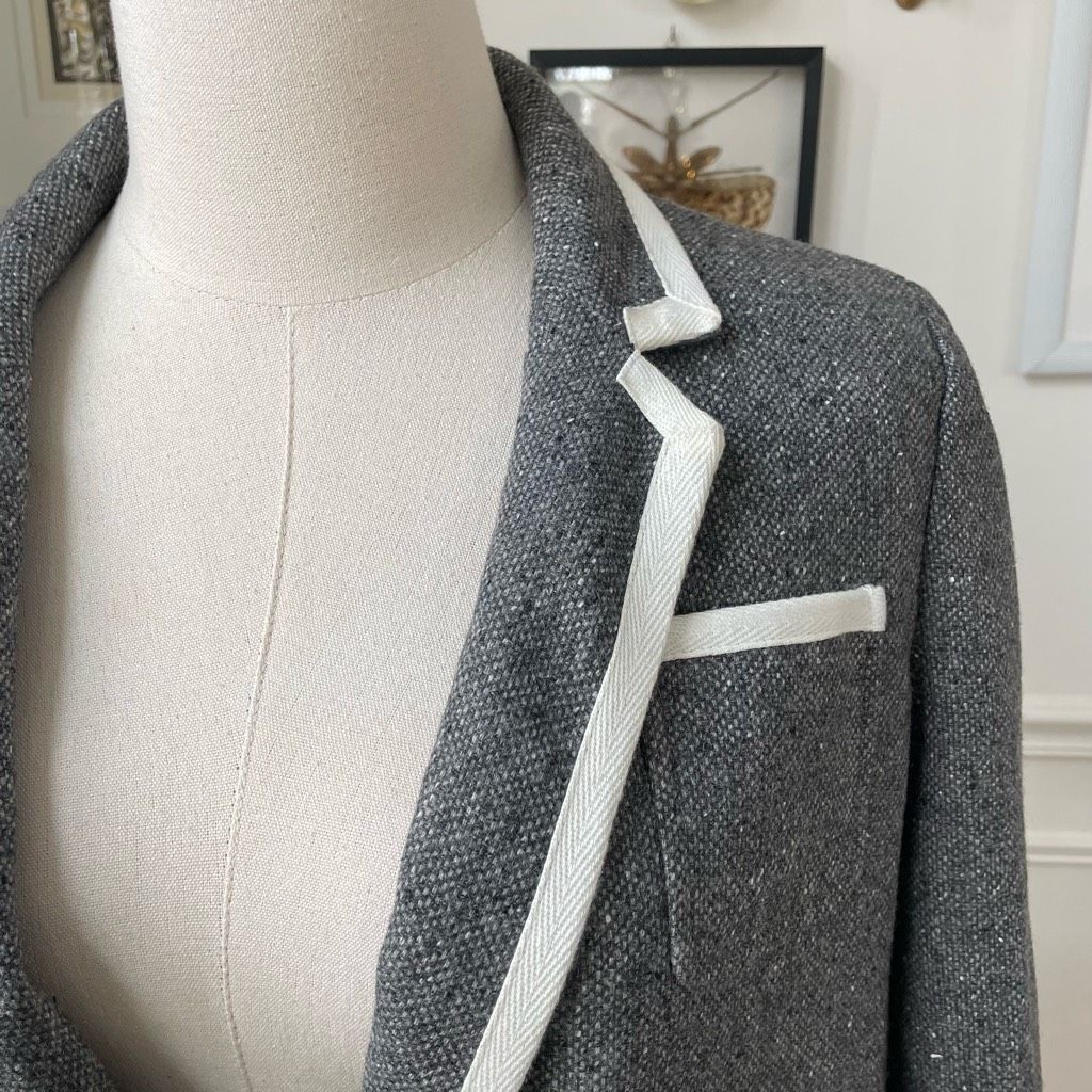 Banana Republic Banana Republic Wool H*cking Jacket Grey Tweed Blazer $170 12 Size XL / US 12-14 / IT 48-50 - 2 Thumbnail