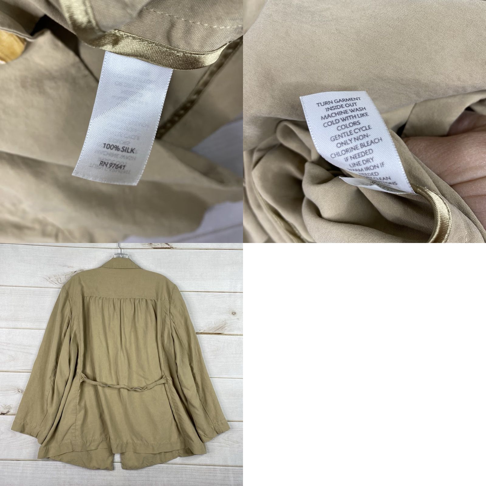 J. Jill J. Jill Blazer Jacket Women XL Tan One Button Pockets Classic Boho Designer Size XL / US 12-14 / IT 48-50 - 8 Thumbnail
