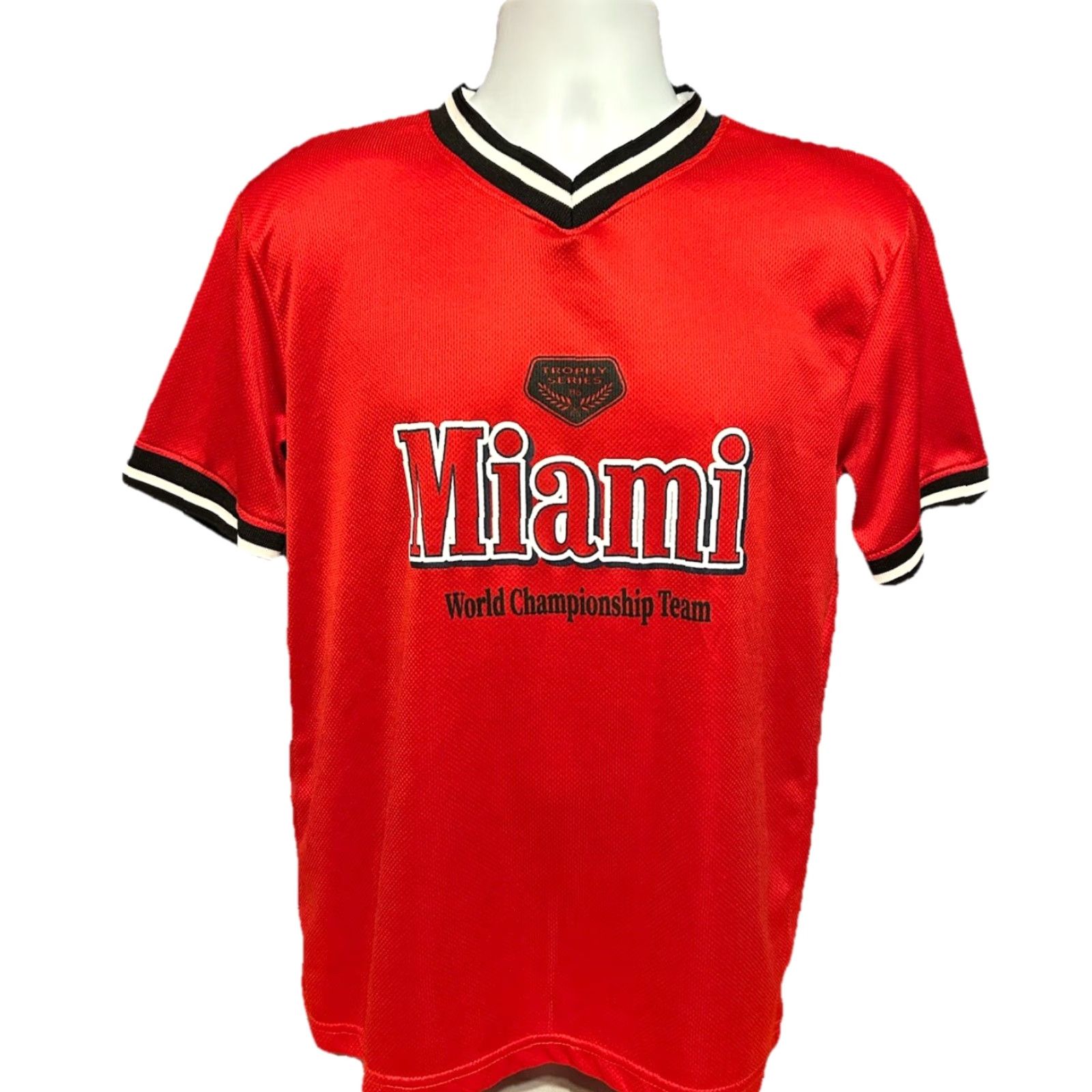 Vintage VINTAGE Miami Championship Racing Team 95 Shirt Men Medium Red Short Sleeve Polyester Size US M / EU 48-50 / 2 - 2 Thumbnail