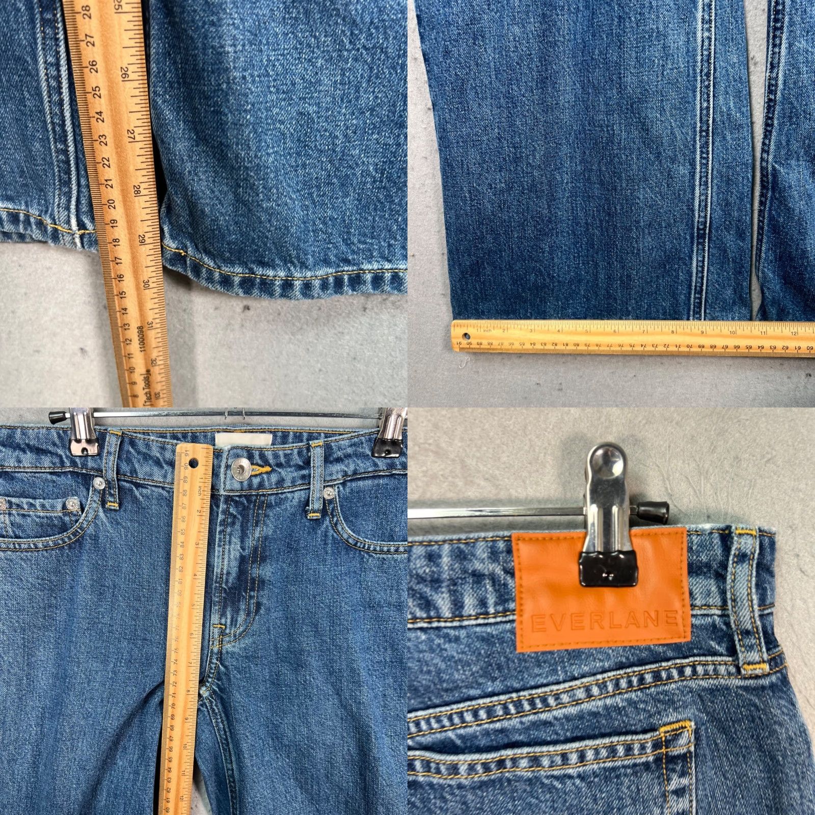 Everlane Everlane Jeans Womens 23R Wide-Leg Blue Denim Organic Cotton Blend 5-Pocket Inseam 30in High Rise Regular Size 40" / US 18 - 8 Thumbnail