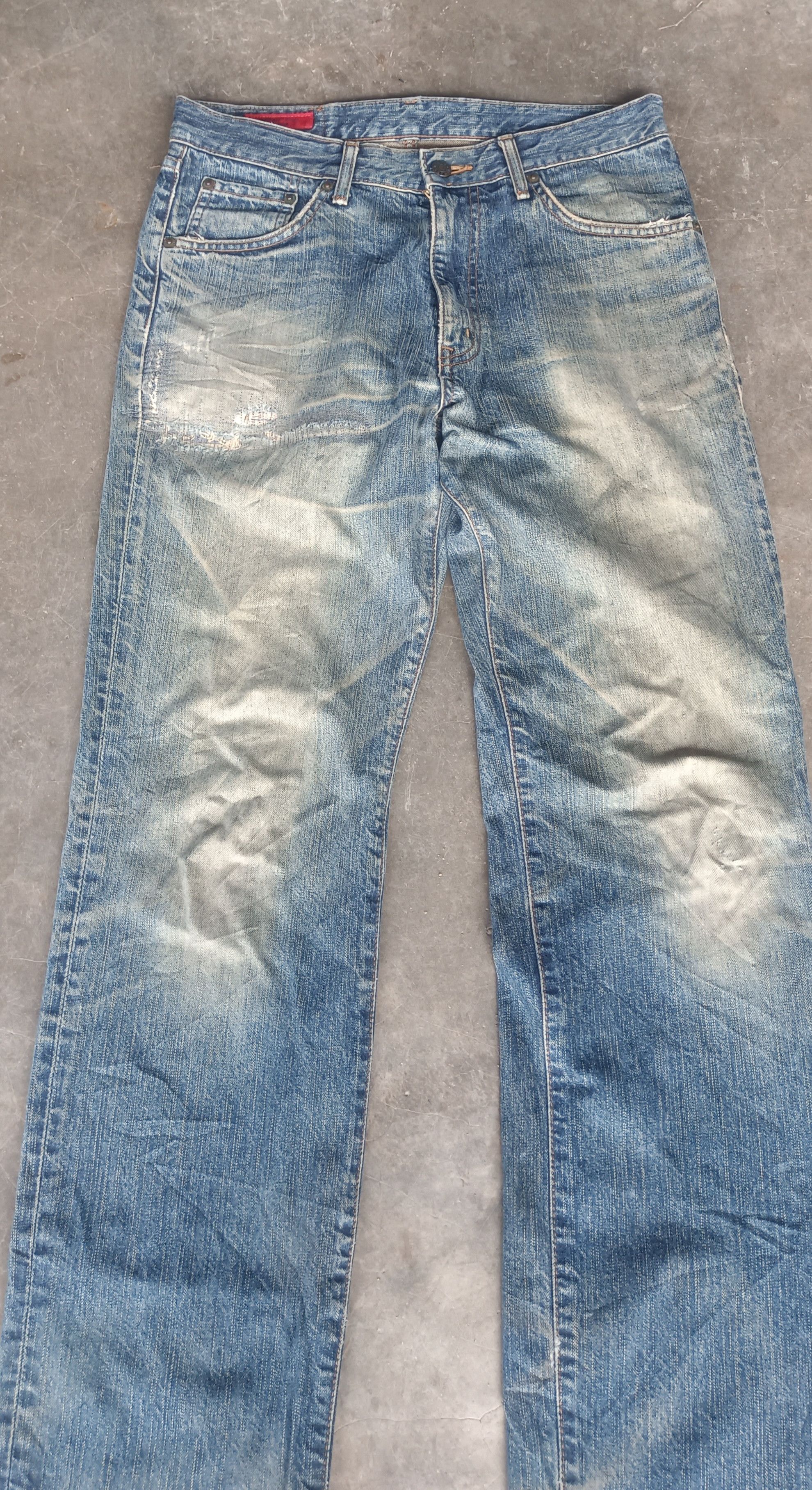 Edwin × Vintage Vintage💥 Edwin 503 REBEL Regular Distressed jeans Size US 31 - 3 Thumbnail