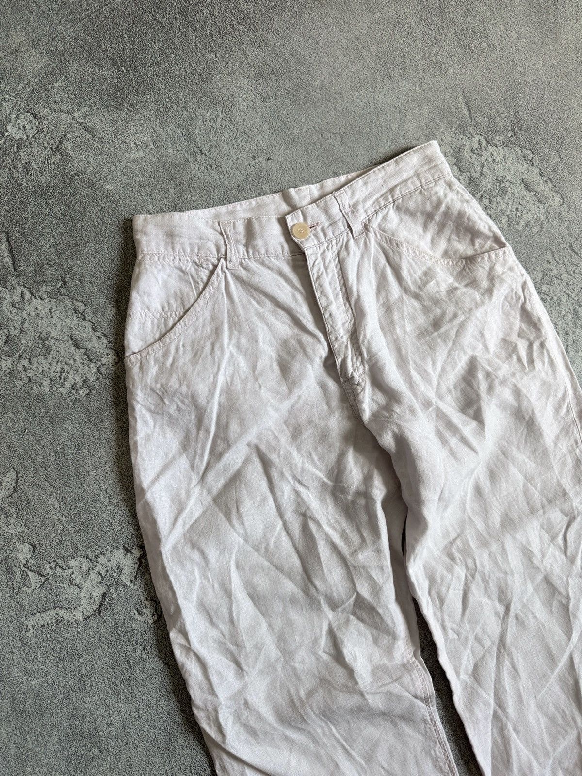 Jil Sander Jil Sander Linen White Pants Vintage Trousers Wide Size 36 Size 25" / US 0 / IT 36 - 3 Thumbnail