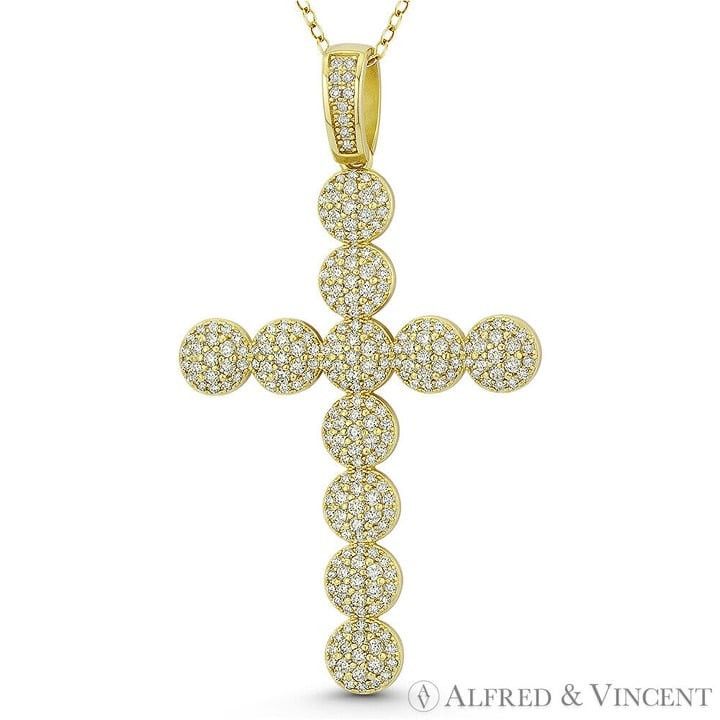 Other Multi-Circle Cross CZ Crystal Pendant in 925 Sterling Silver Size ONE SIZE - 1 Preview