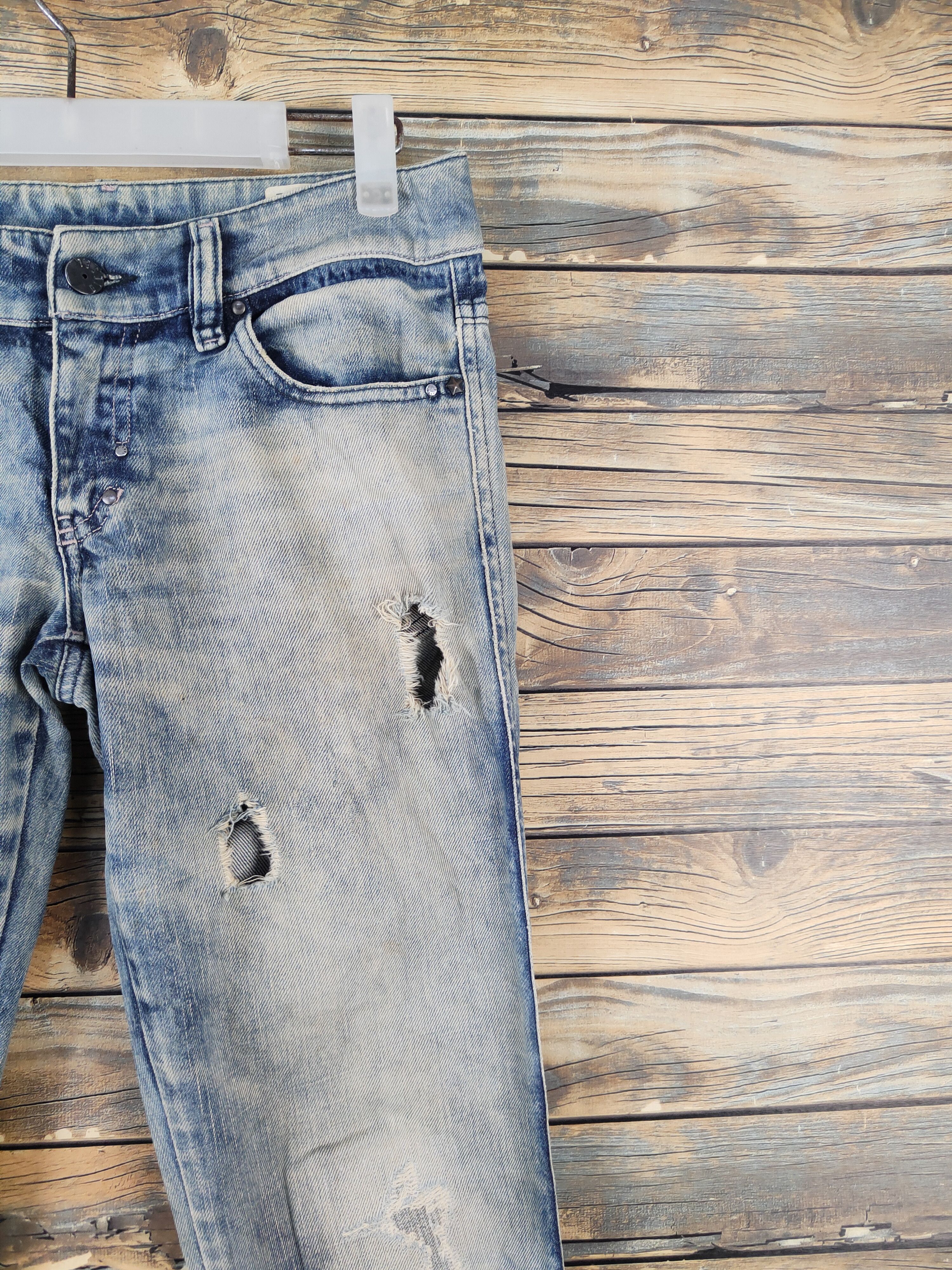 Diesel Diesel Dark Blue Faded Distressed Ripped denim Jeans #W1953 Size US 27 - 6 Thumbnail