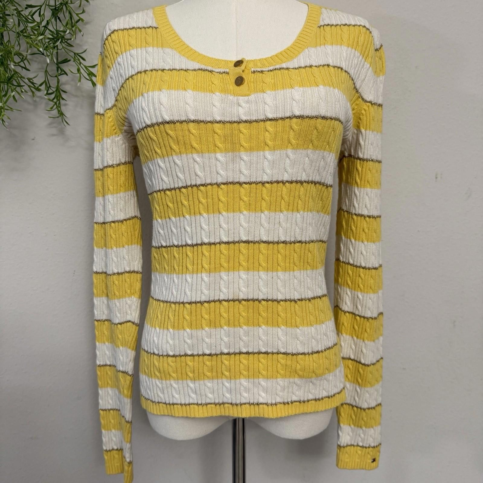 Tommy Hilfiger Tommy Striped Metallic Longsleeve Medium Size M / US 6-8 / IT 42-44 - 1 Thumbnail