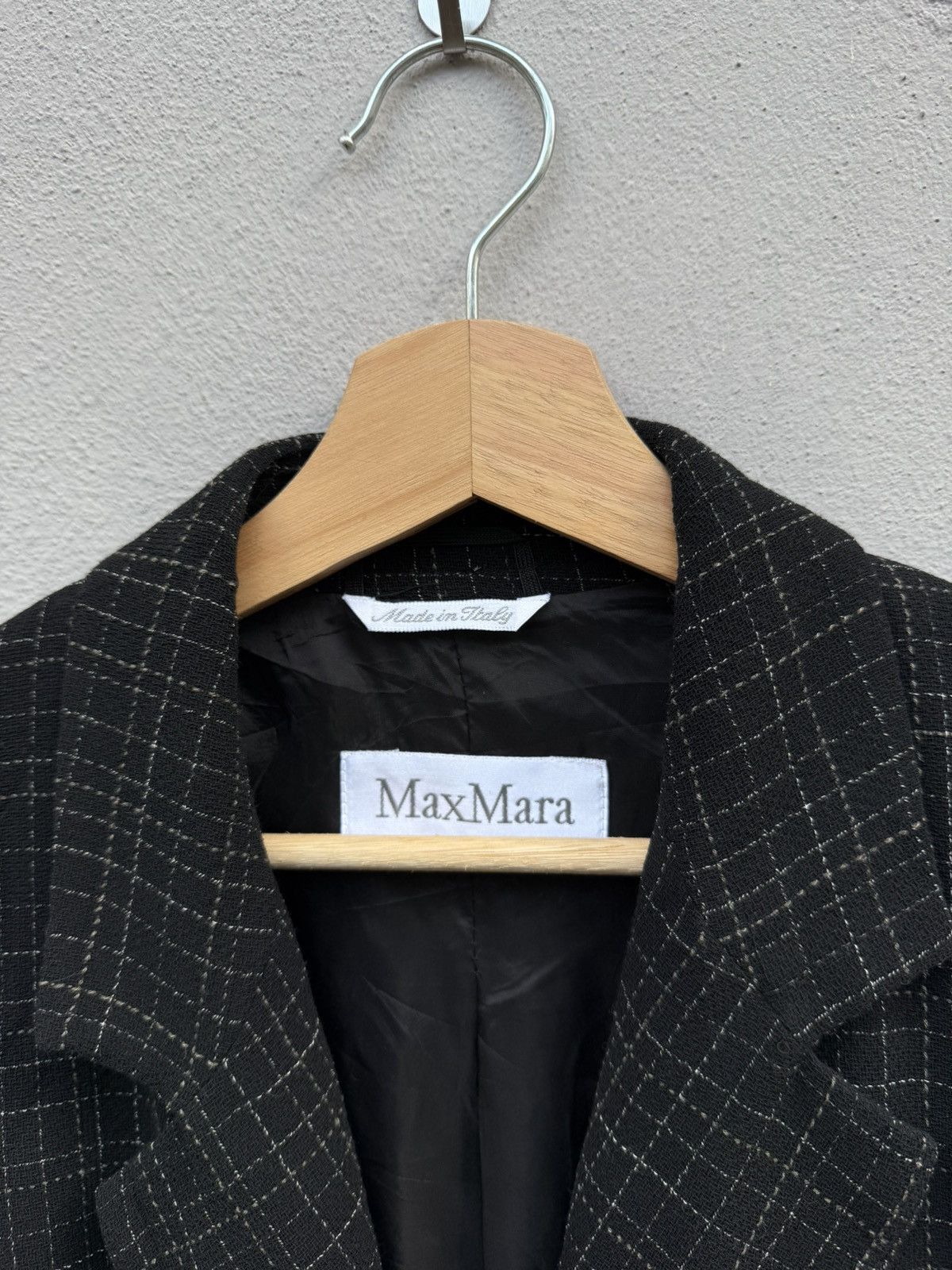 Max Mara MAX MARA Virgin Wool Tweed Long Jacket “Made in ITALY” Size XS / US 0-2 / IT 36-38 - 4 Thumbnail