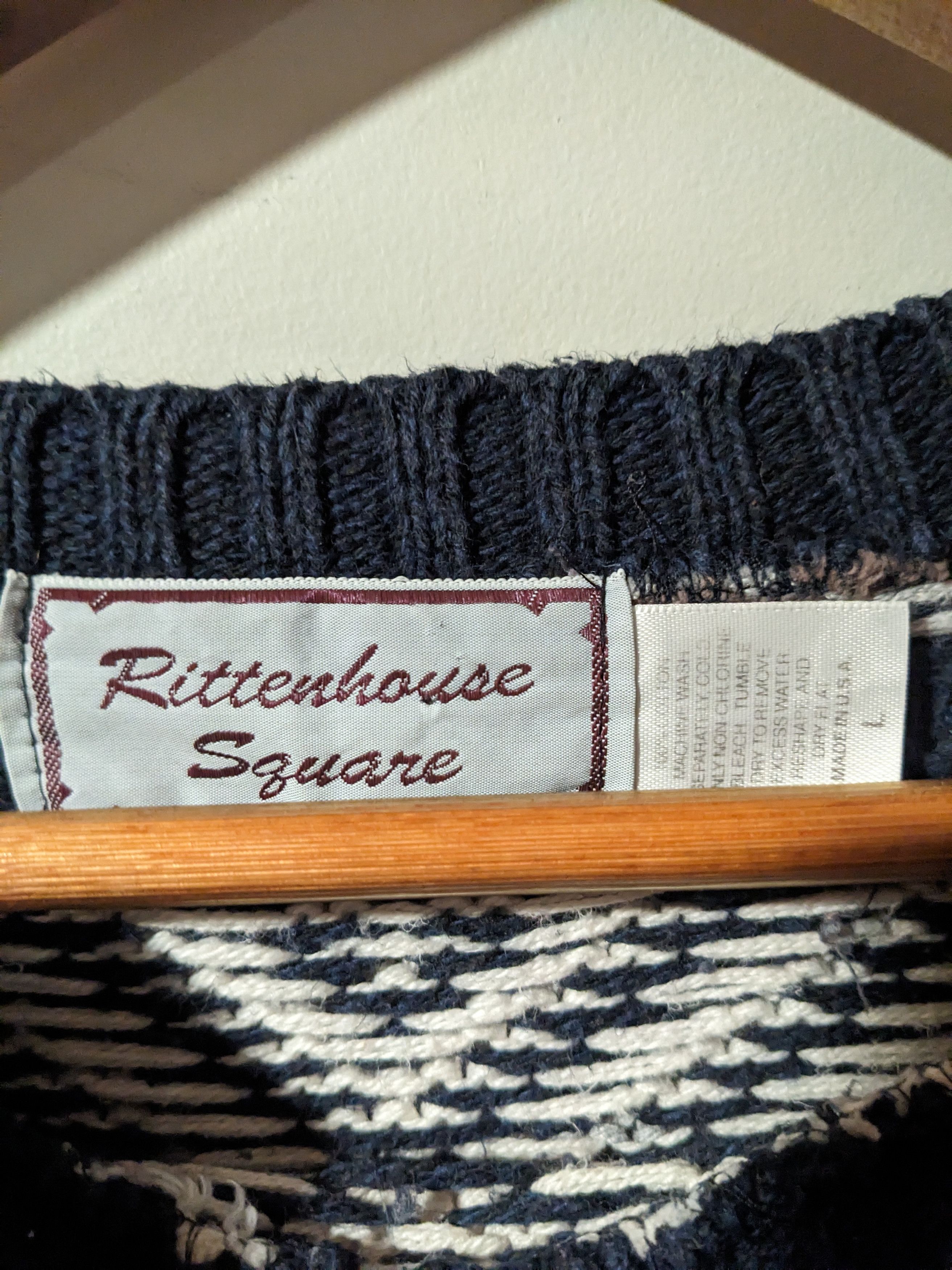 Other Vintage 90s Rittenhouse Square Blue Large Knitted Sweater Size US L / EU 52-54 / 3 - 2 Thumbnail