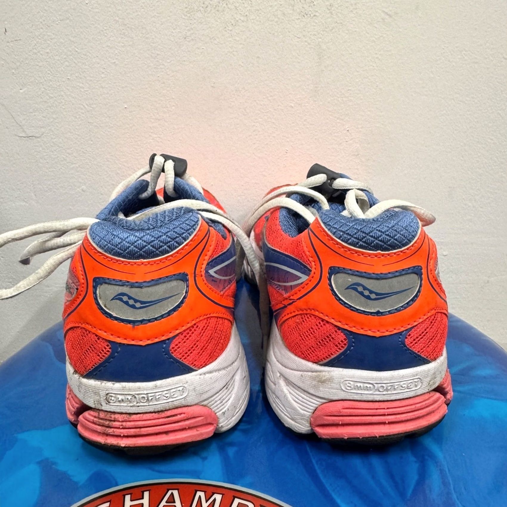 Saucony Saucony Ride 8 Women's 10.5 Running Worn Coral Blue Sea Power Grid Multicolor Womens, 10.5, Shoes, Worn, Saucony Ride 8, Running, Women Size US 11 / IT 41 - 4 Thumbnail