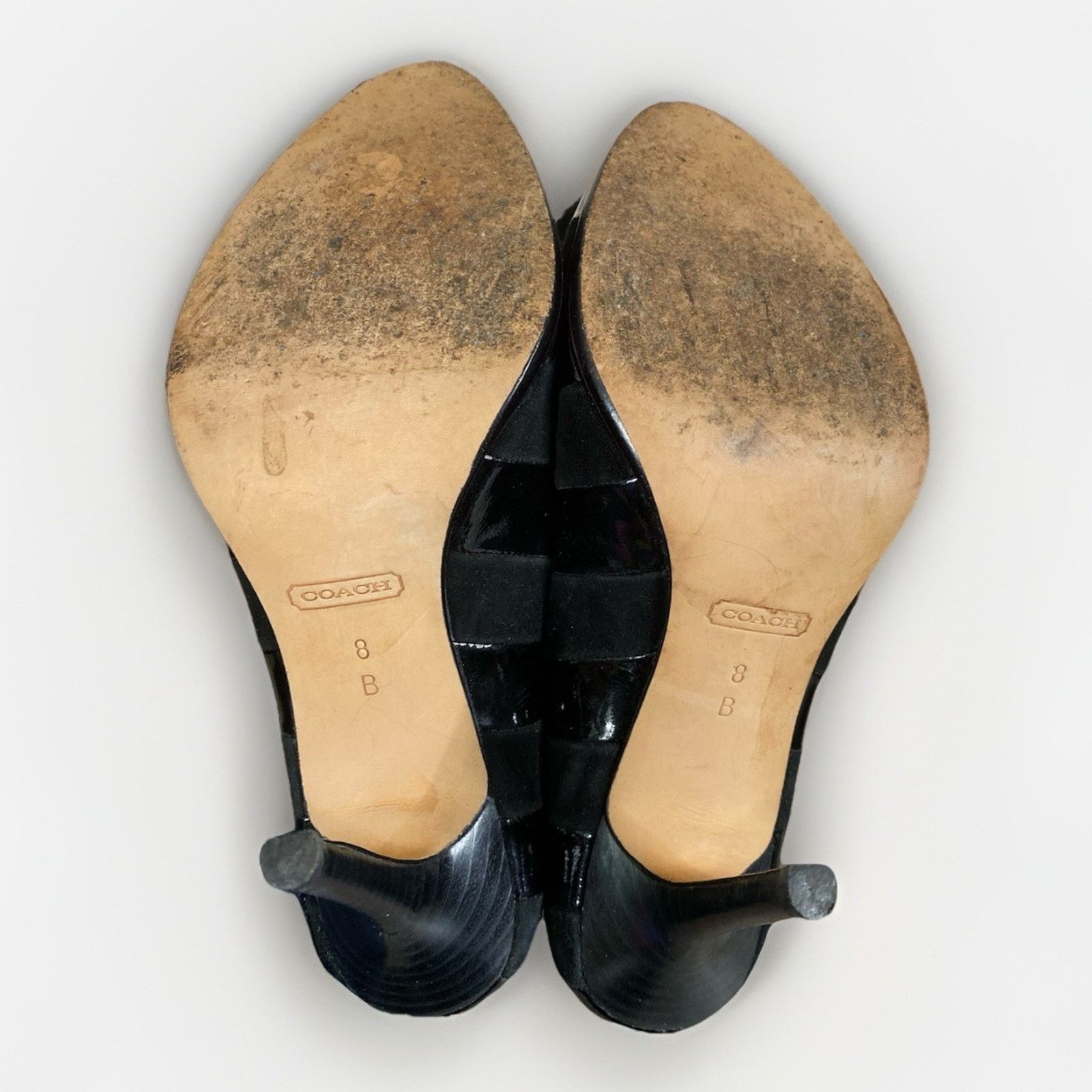 Coach COACH Trinitie Flower Ladies 8 Black Suede Patent High HEELS Size US 8 / IT 38 - 8 Thumbnail
