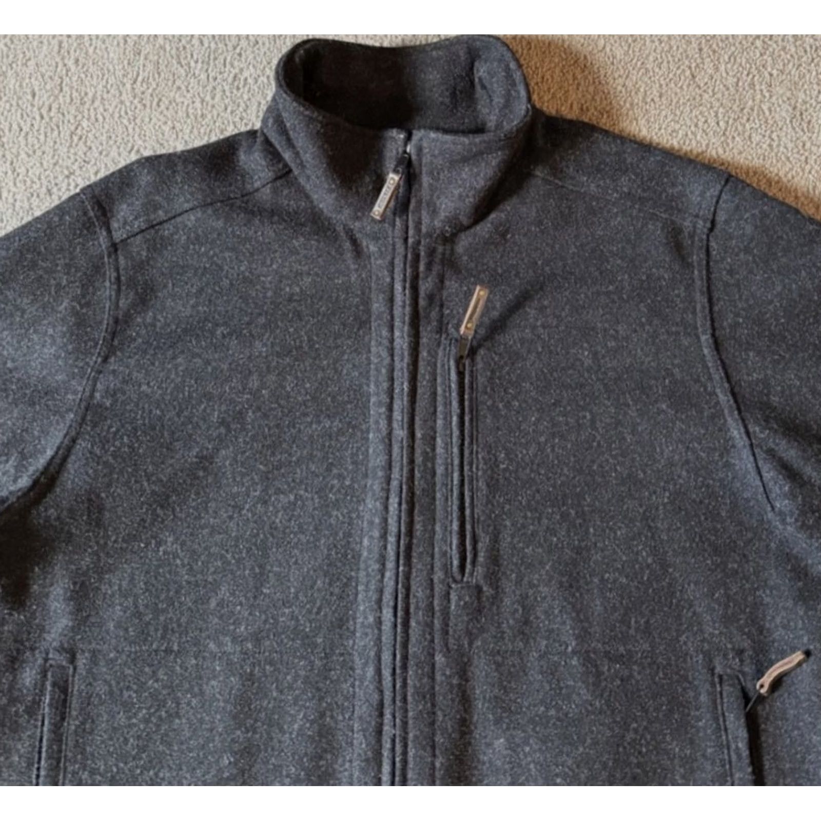 Filson VINTAGE Filson Men's Zip Front Wool Jacket Charcoal 2XL ZIP Front Waist Cinch Casual Outdoor USA Mens Wool Jacket Size US XXL / EU 58 / 5 - 3 Thumbnail