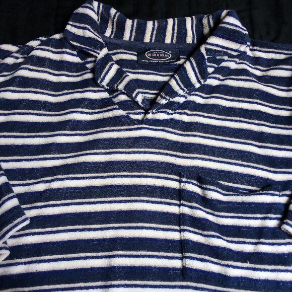 Other Vintage On The Brink Stripe Terry Cloth Polo Shirt Size US L / EU 52-54 / 3 - 1 Thumbnail