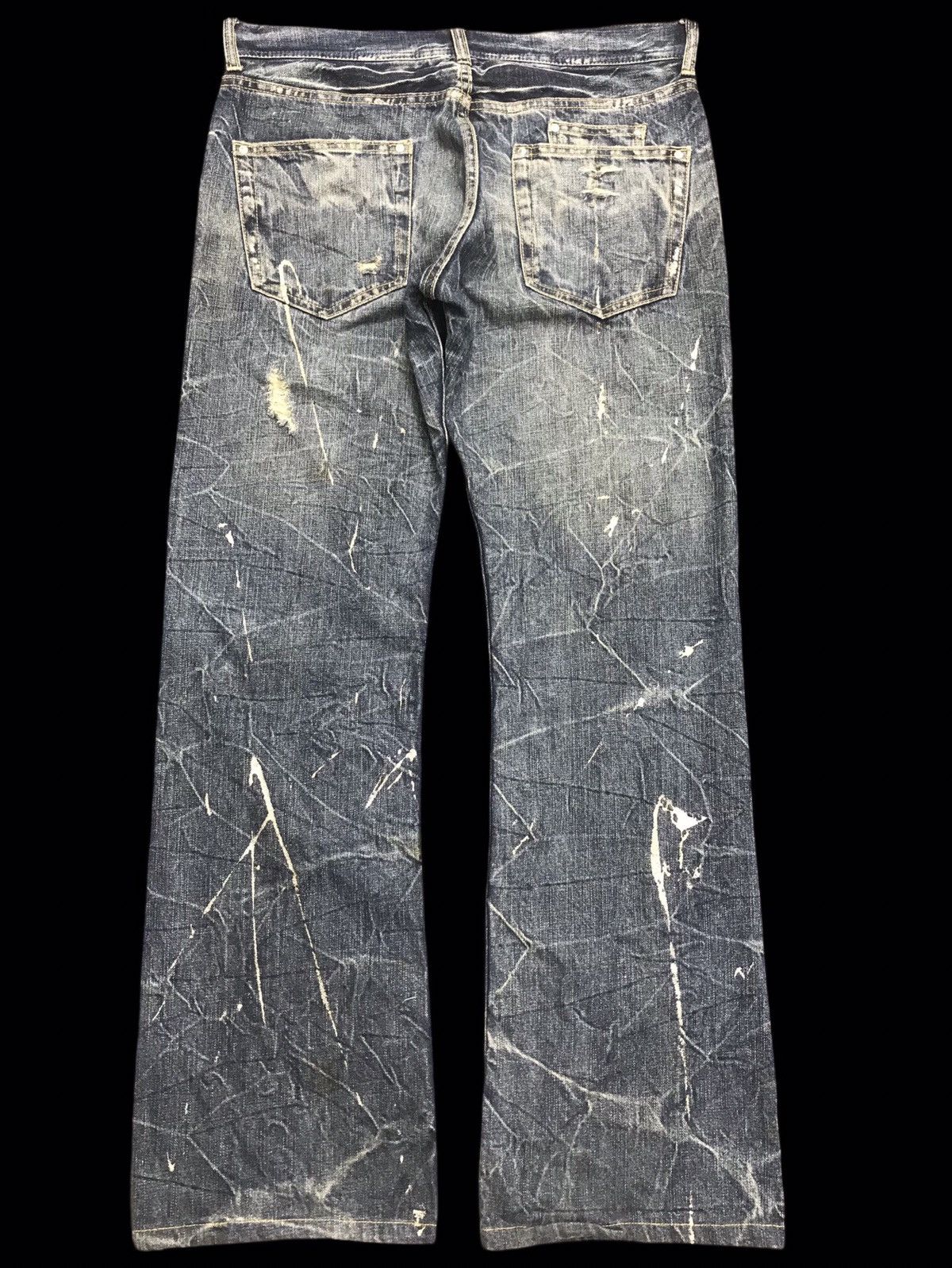 Seditionaries 💥FLARE💥VERY RARE UNBRND PAINT SPLASH DISTRESSED DENIM F307 Size US 34 / EU 50 - 2 Thumbnail
