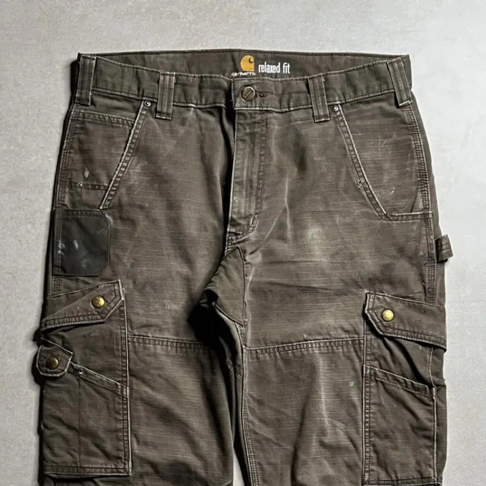 Carhartt Vintage Carhartt Brown Ripstop Cargo Pants - 32x32 Size US 32 / EU 48 - 3 Thumbnail
