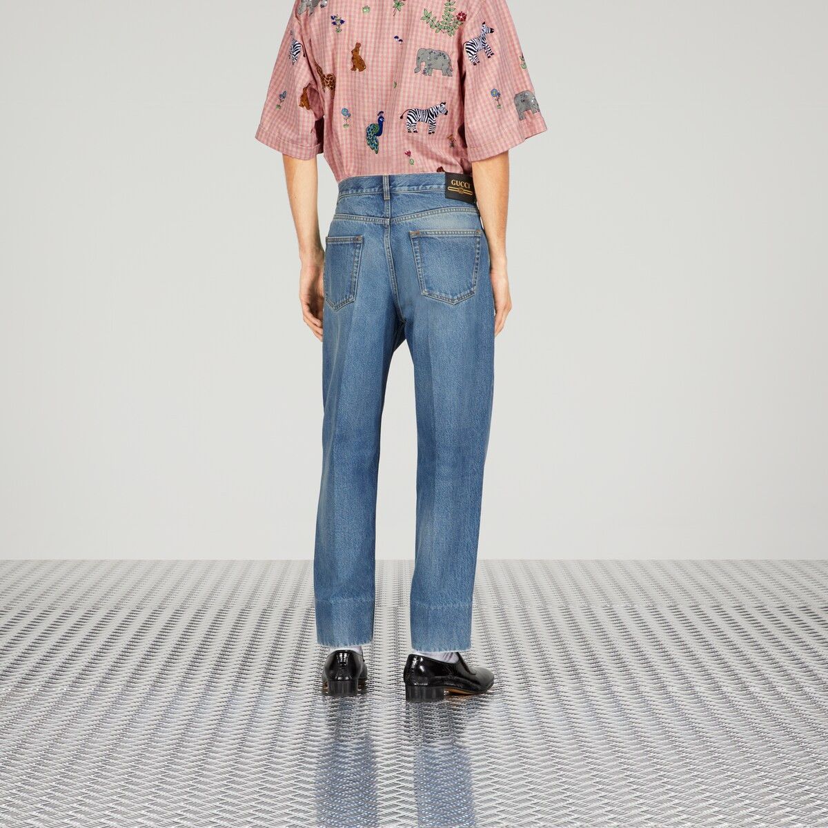 Gucci 32 - Gucci Washed Organic Denim Pant Label Jeans Tapered Size US 32 / EU 48 - 3 Thumbnail