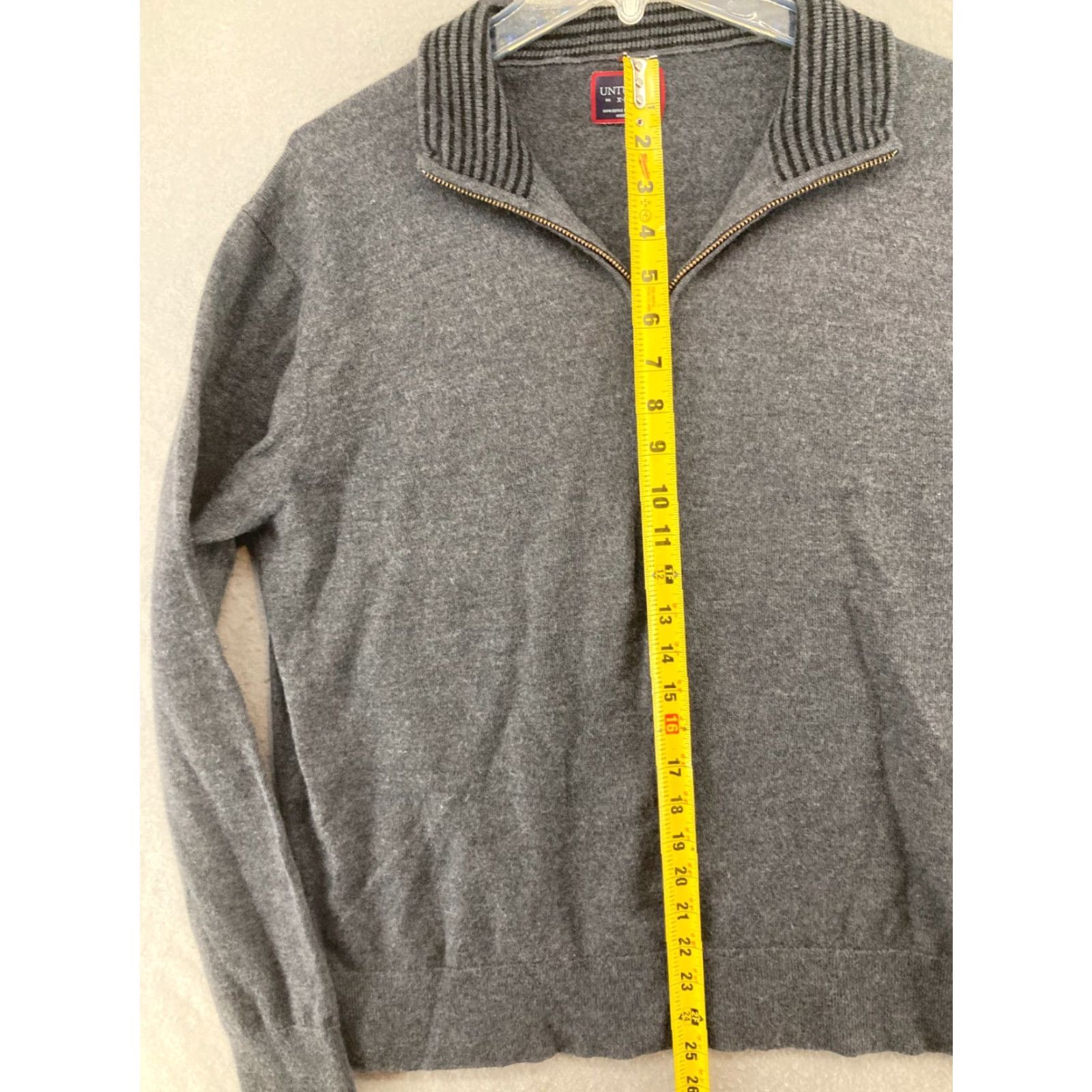 UNTUCKit UNTUCKit Mens Sweater XL Gray Merino Wool 1/4 Zip Mock Neck Shirt Size US XL / EU 56 / 4 - 3 Thumbnail
