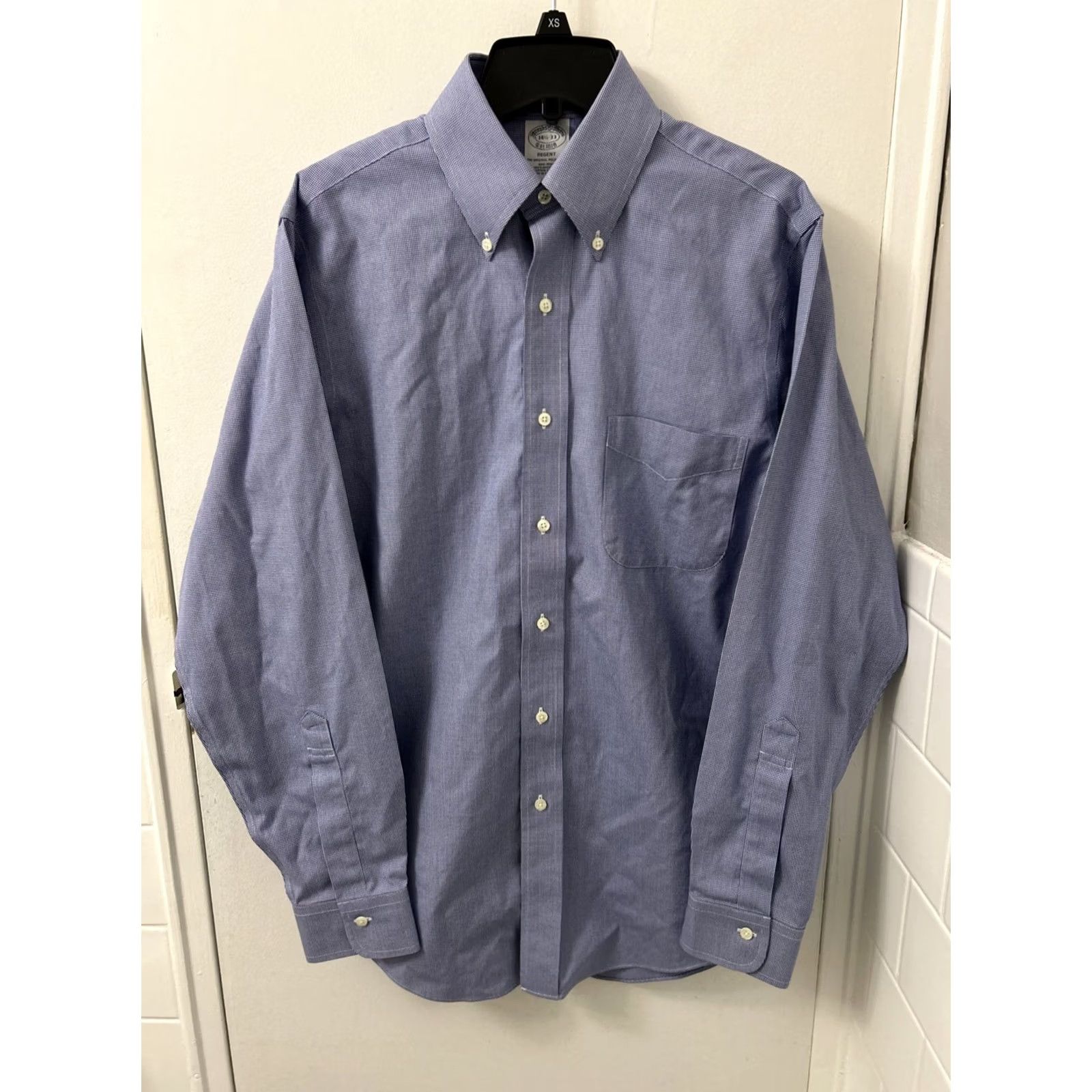 Brooks Brothers VINTAGE Brooks Brothers Original Polo Shirt Mens Sz 14.5 Blue Houndstooth Regent Supima Dress Shirt Long Sleeve Non-Iron Button-Down Collar Mens Size US M / EU 48-50 / 2 - 2 Thumbnail