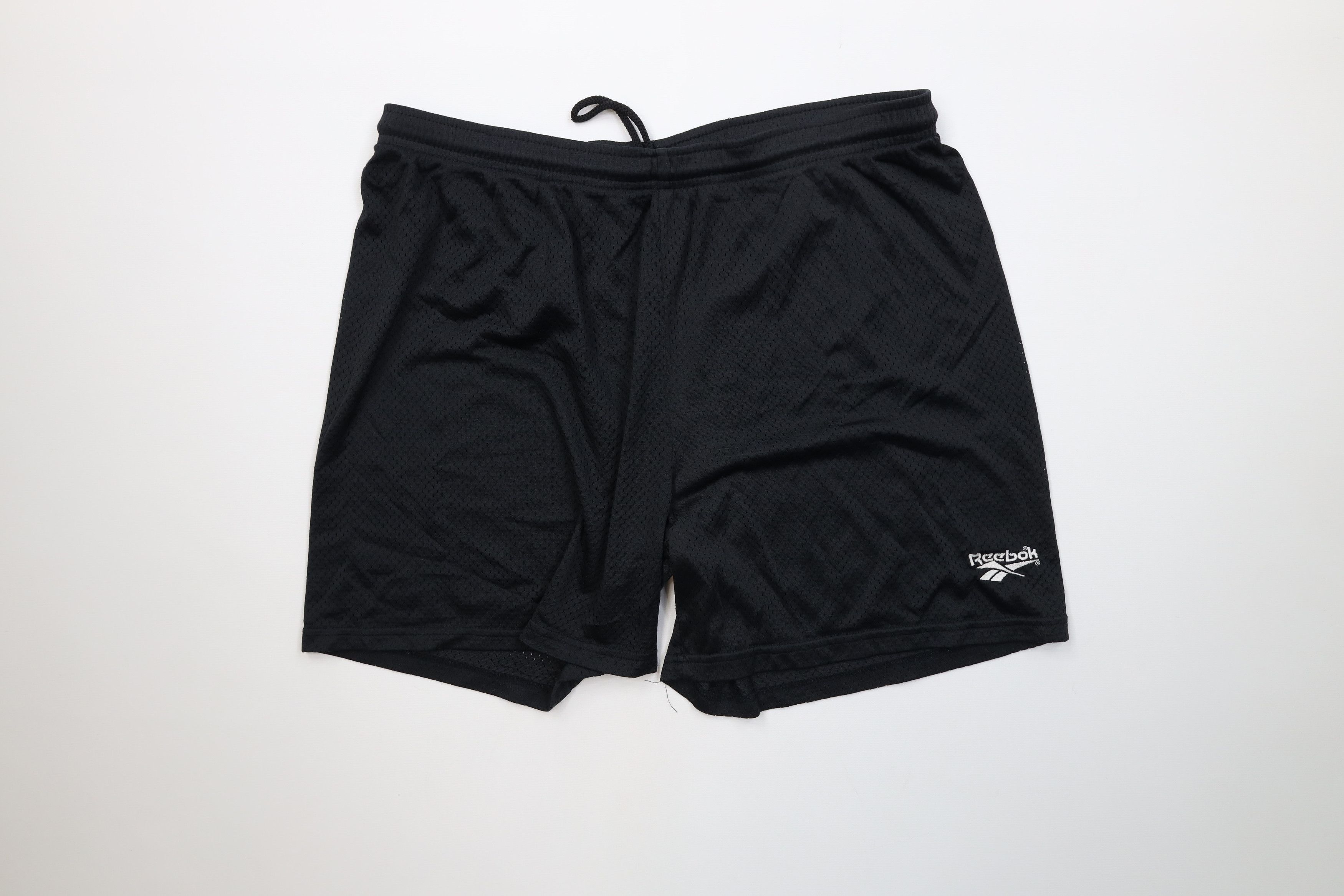 Reebok Vintage 90s Reebok Above Knee Mesh Shorts Black Polyester Size US 34 / EU 50 - 1 Thumbnail
