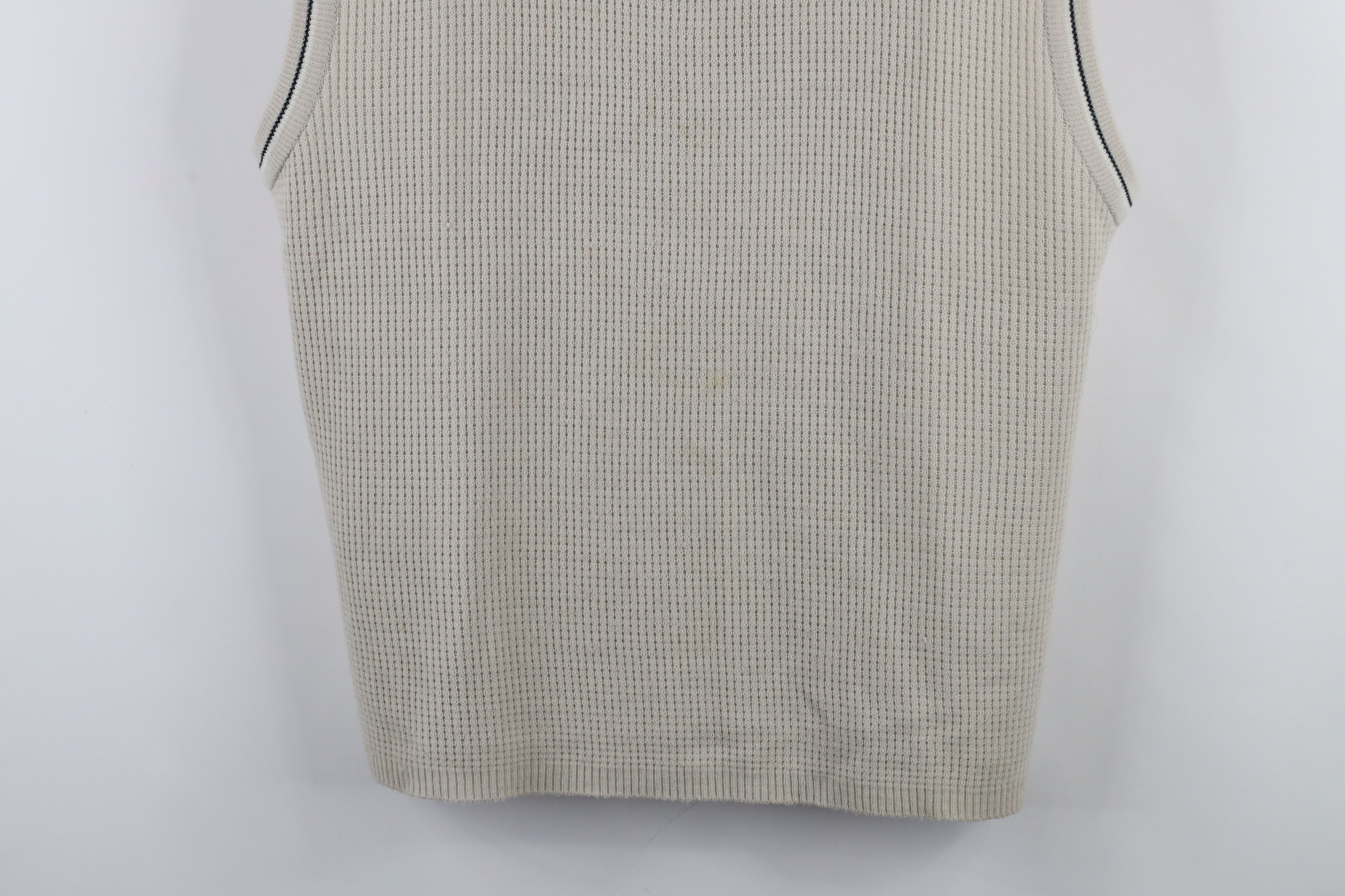 Vintage Vintage 90s Streetwear Thermal Knit Sweater Vest Beige Size US L / EU 52-54 / 3 - 3 Thumbnail