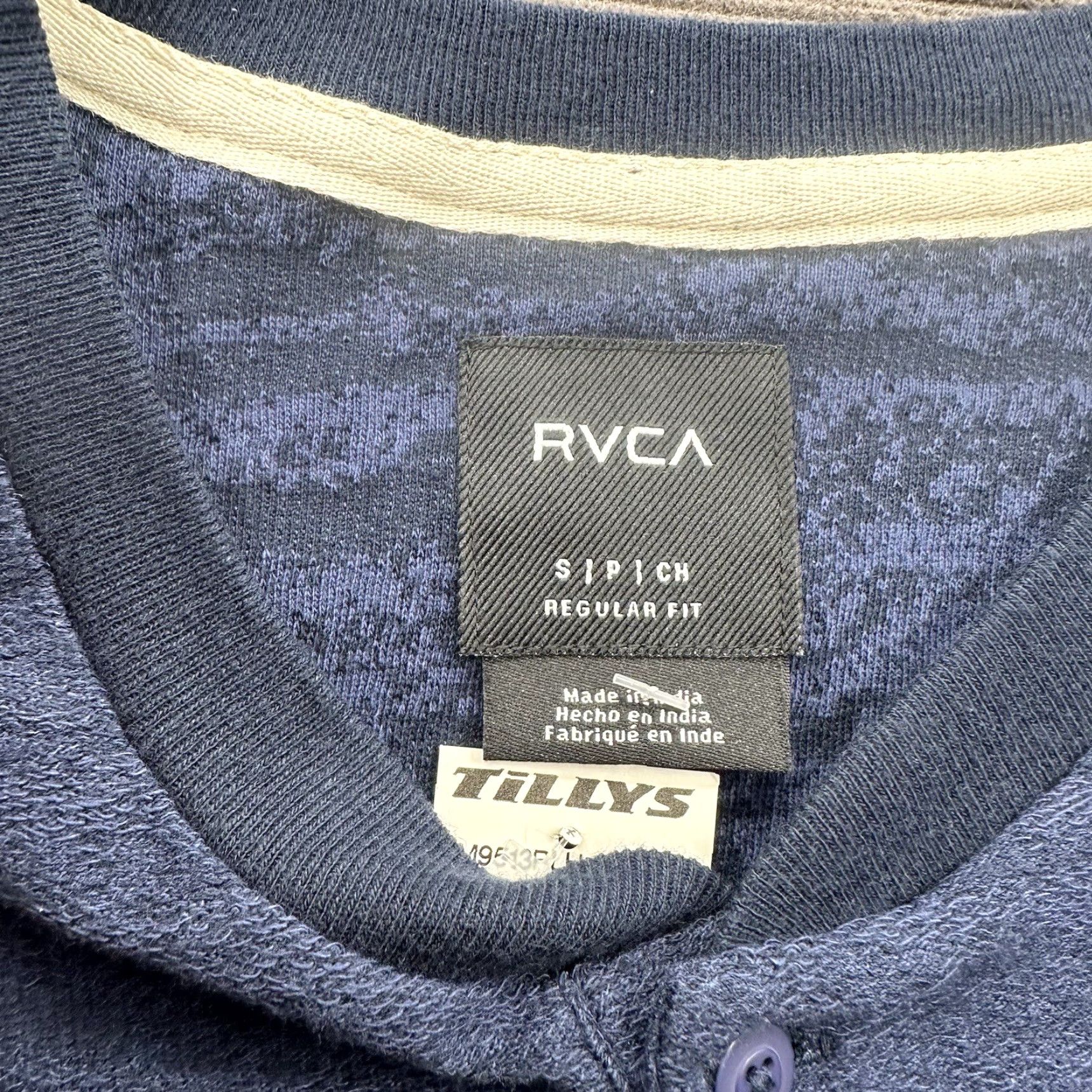 RVCA RVCA L/S Henley Shirt Men Small Navy Cotton Casual Outdoors Preppy Designer Size US S / EU 44-46 / 1 - 3 Thumbnail