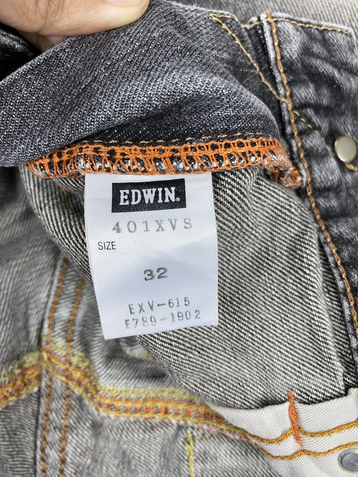 Edwin Vintage Edwin Wash Grey Distressed Denim Pants Size US 35 - 16 Thumbnail