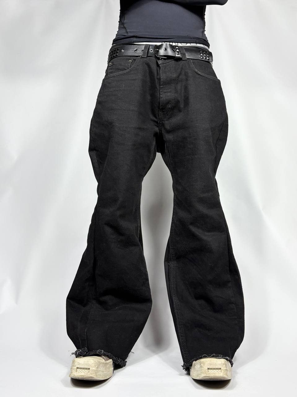 Japanese Brand rare flared black handmade streetwear jeans Size US 34 / EU 50 - 2 Thumbnail