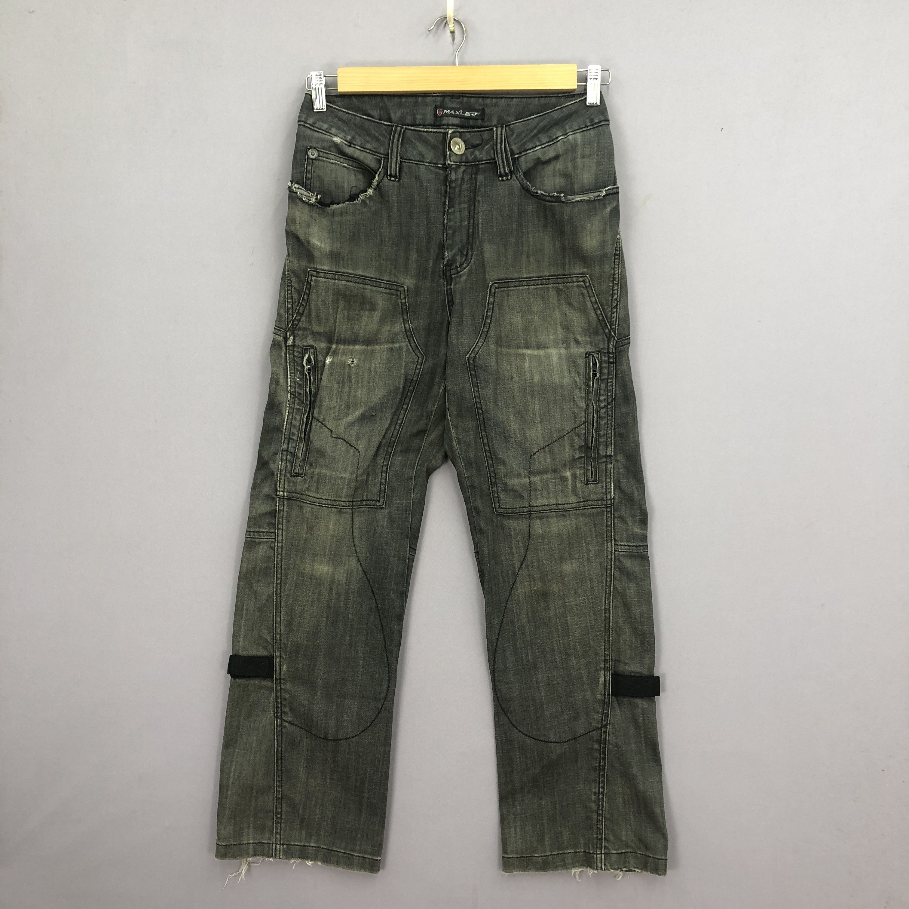 Japanese Brand Vintage Maxler Double Knee Jeans Japanese Faded Ripped Denim Size 28" / US 6 / IT 42 - 1 Thumbnail