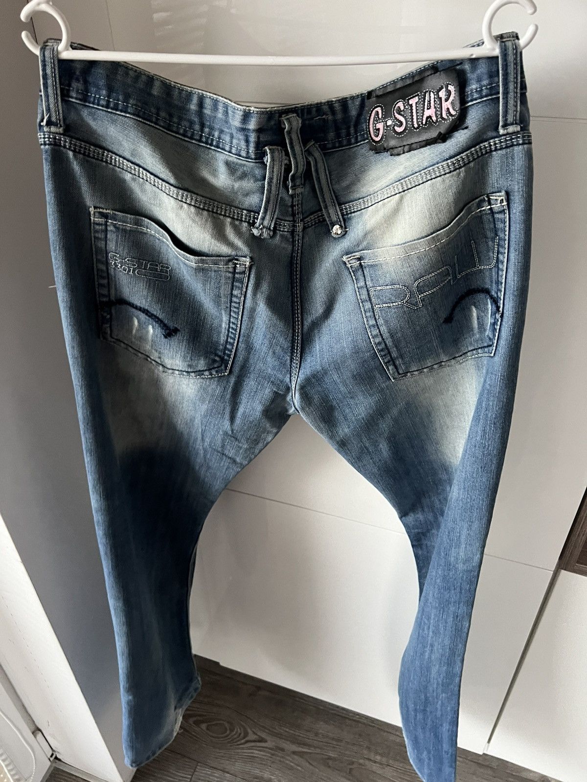 G-Star G Star Vintage Y2k Opium Distressed Denim Embroidered Jeans Size US 33 - 3 Thumbnail