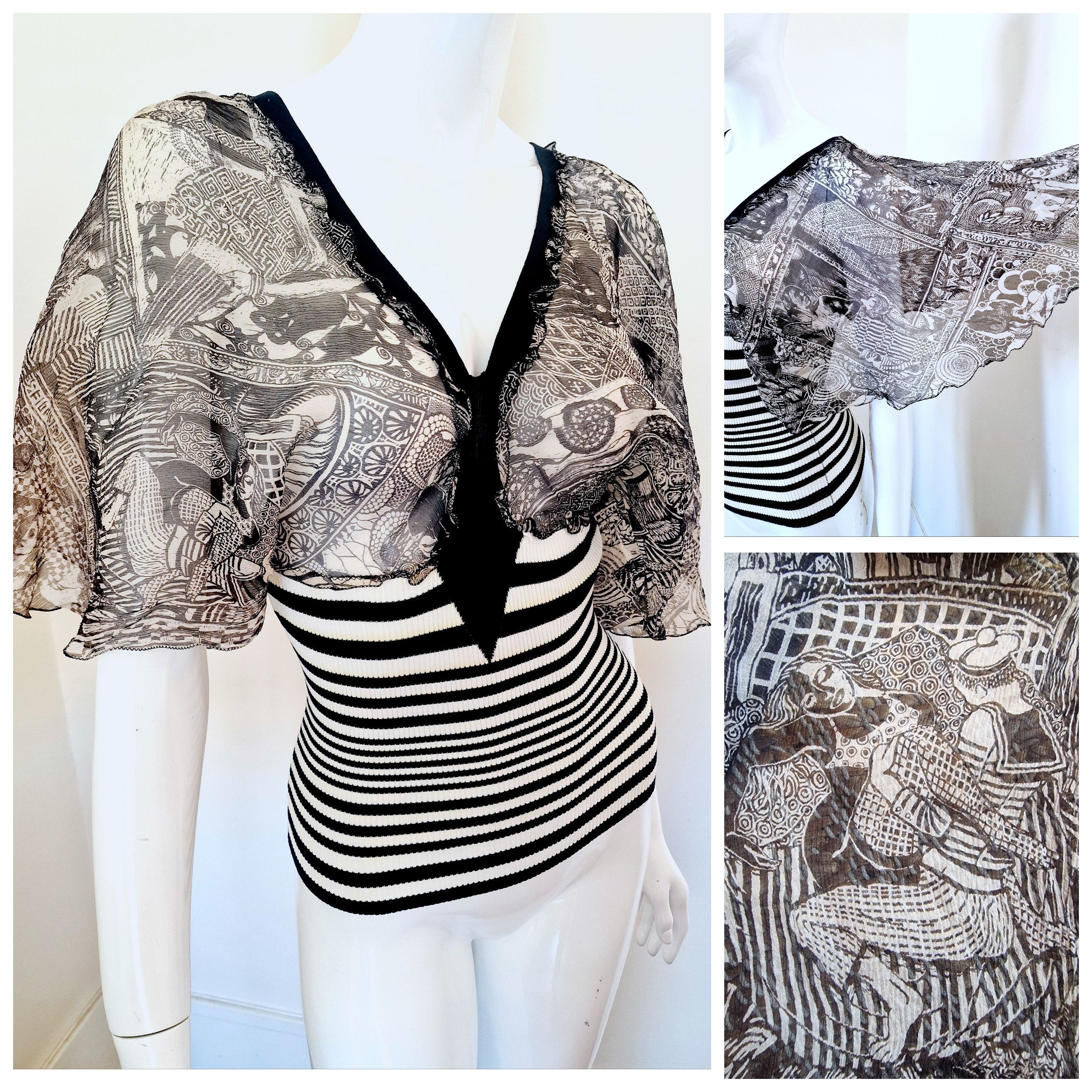 Jean Paul Gaultier Jean Paul Gaultier Erotic Silk Sailor Sex Butterfly Tee Top Size M / US 6-8 / IT 42-44 - 1 Thumbnail