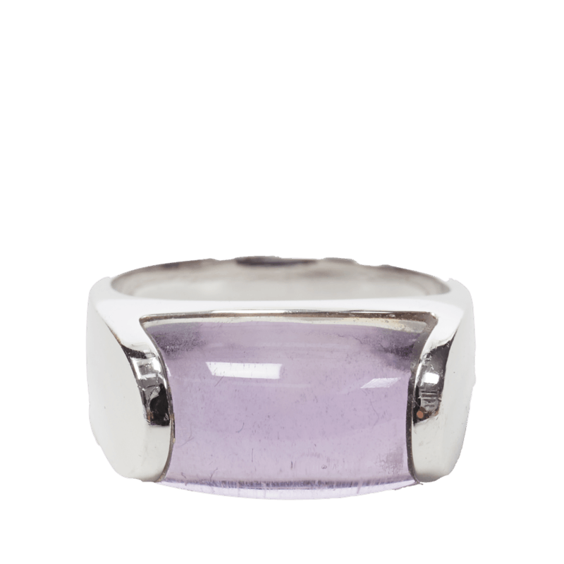 Bvlgari vintage BVLGARI JEWELLERY Amethyst stone silver curved ring Size ONE SIZE - 1 Thumbnail