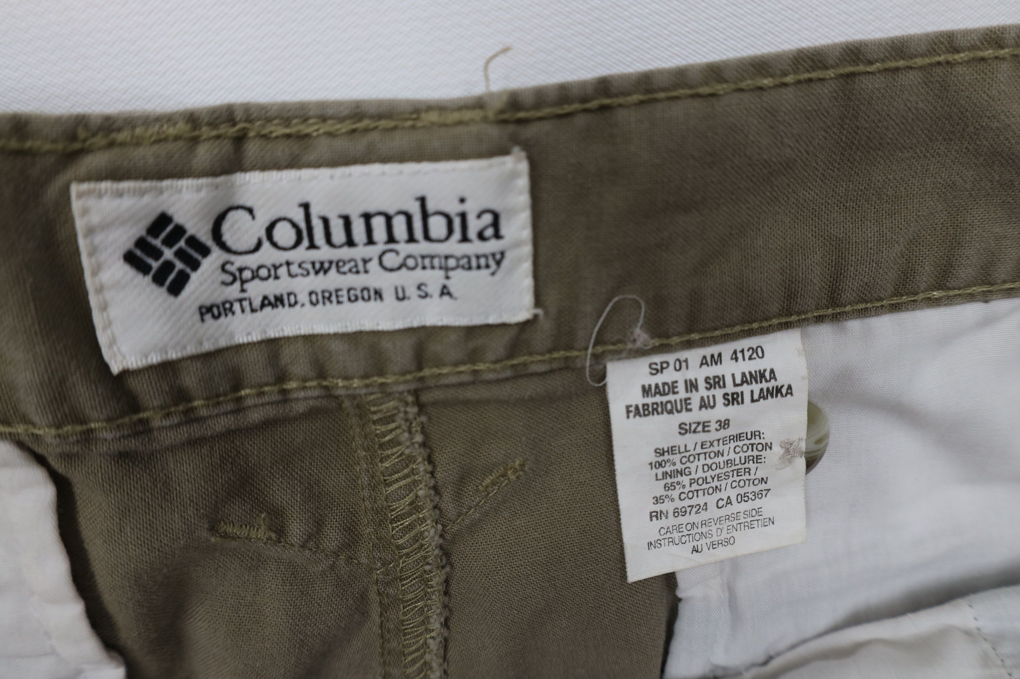 Columbia Vintage 90s Columbia Above Knee Cargo Shorts Cotton Breen Size US 38 / EU 54 - 7 Thumbnail