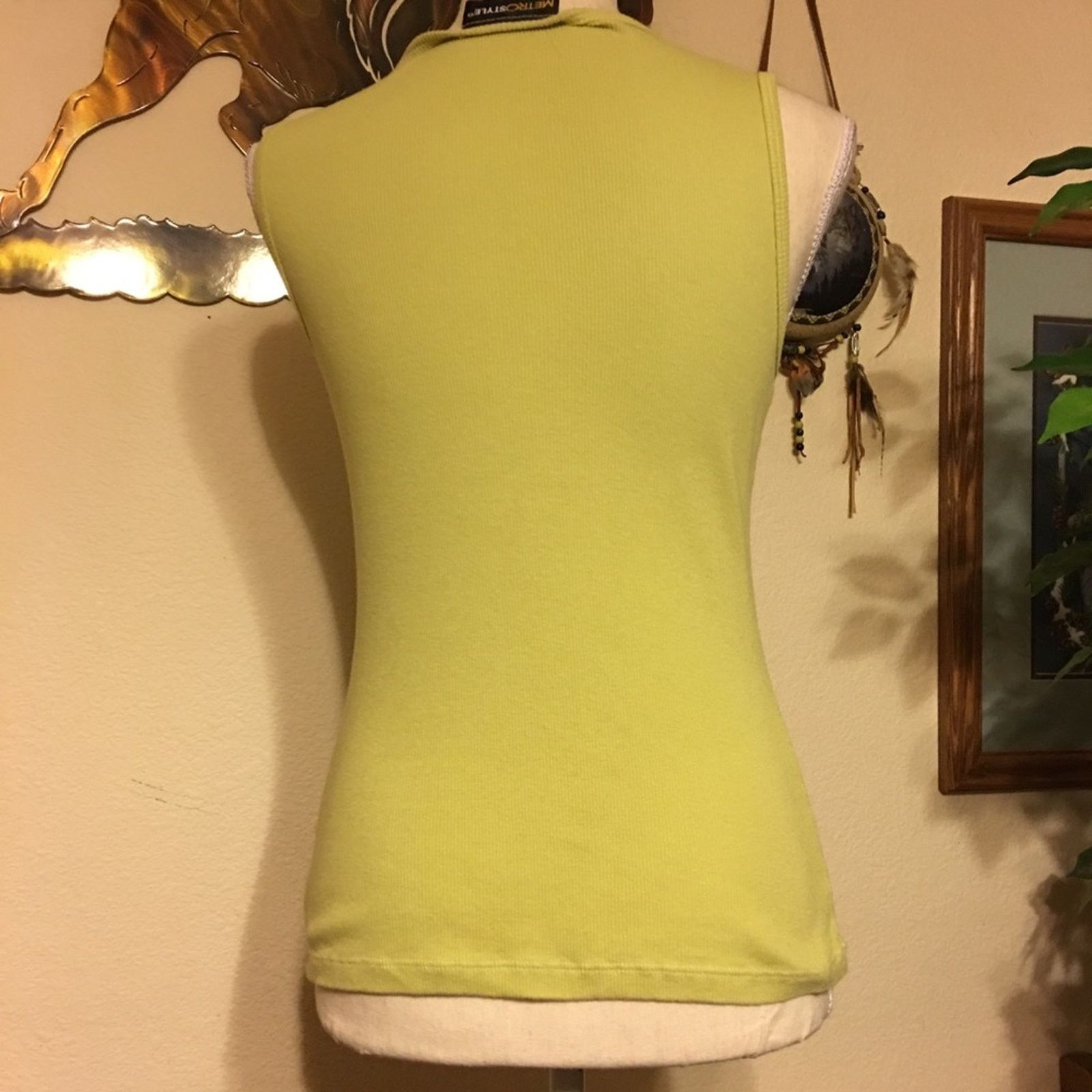 Other Metro style rib knit green stretchy tank NWOT M Size M / US 6-8 / IT 42-44 - 3 Thumbnail