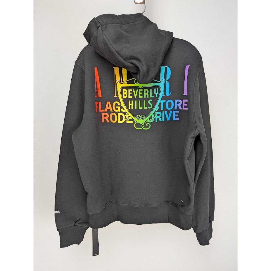 Amiri o1rshd1 Q:2 / Amiri XO Beverly Hills Hoodie in Black/Rainbow Size US S / EU 44-46 / 1 - 1 Thumbnail